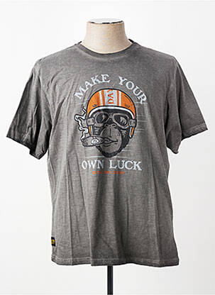 T-shirt coupe droite manches courtes gris DAYTONA homme