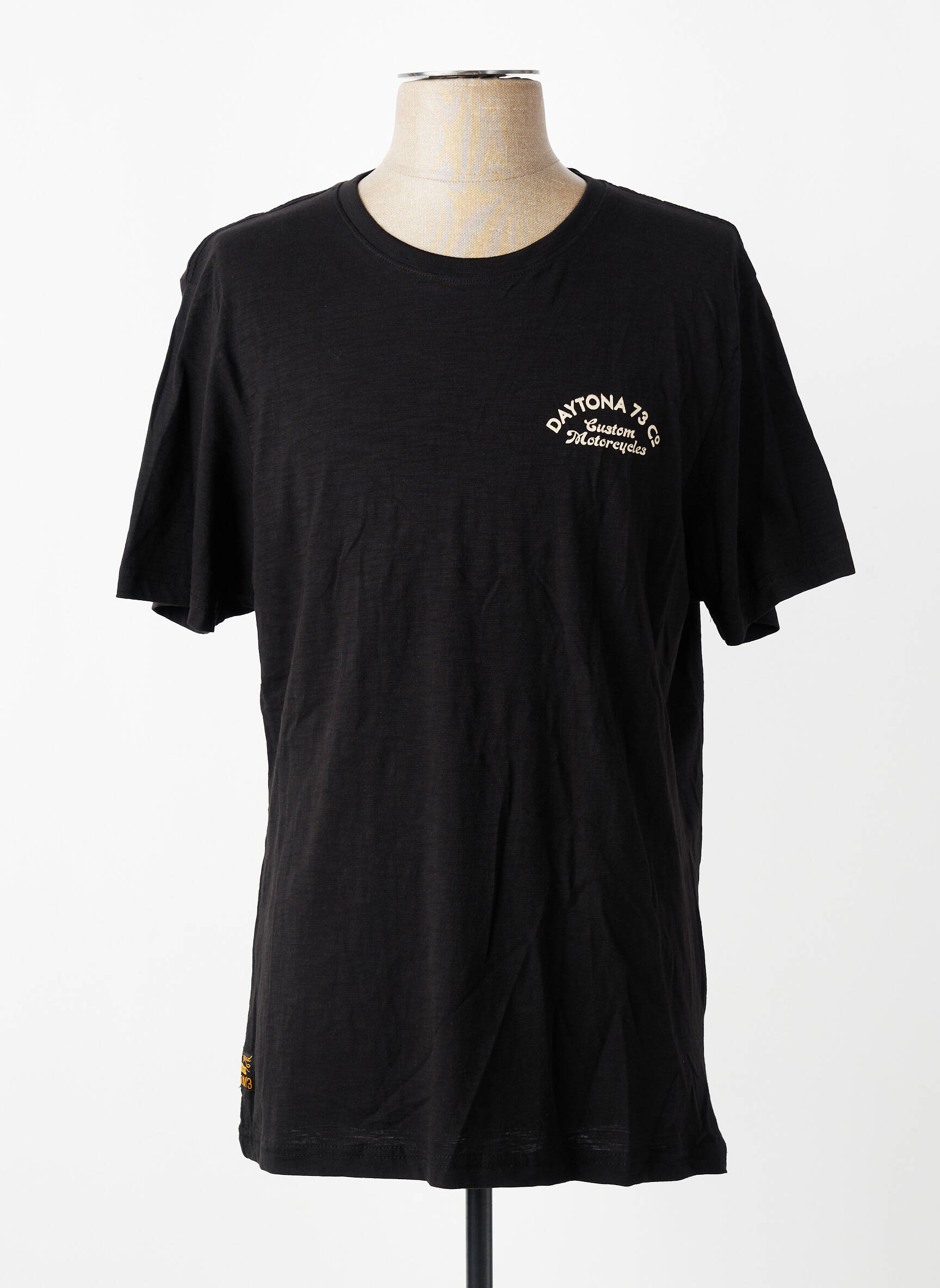 T-shirt coupe droite manches courtes noir DAYTONA homme