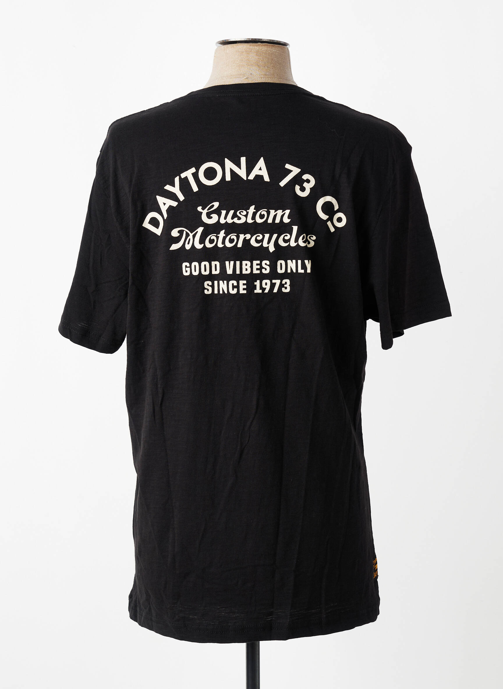 T-shirt coupe droite manches courtes noir DAYTONA homme