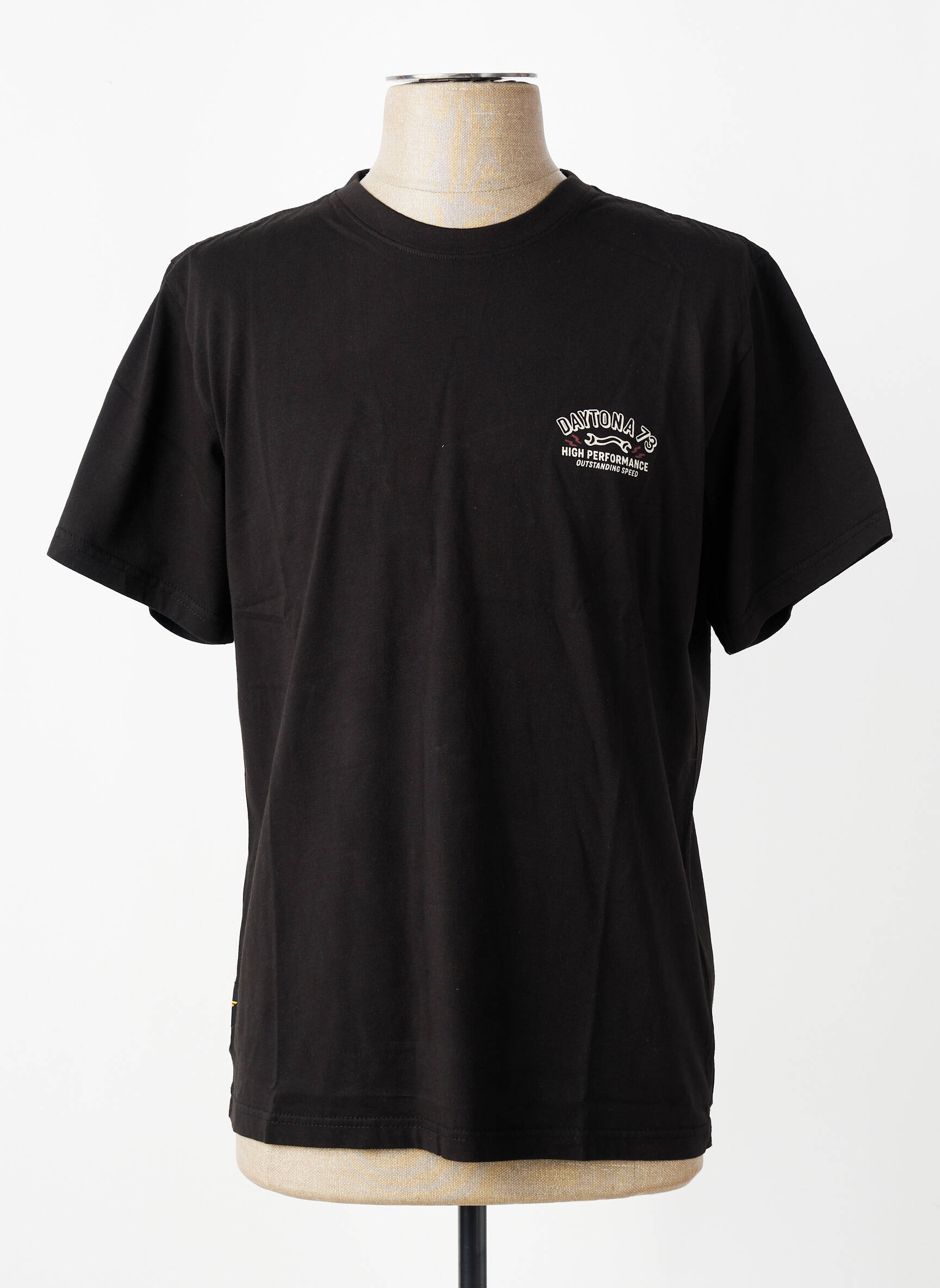 T-shirt coupe droite manches courtes noir DAYTONA homme