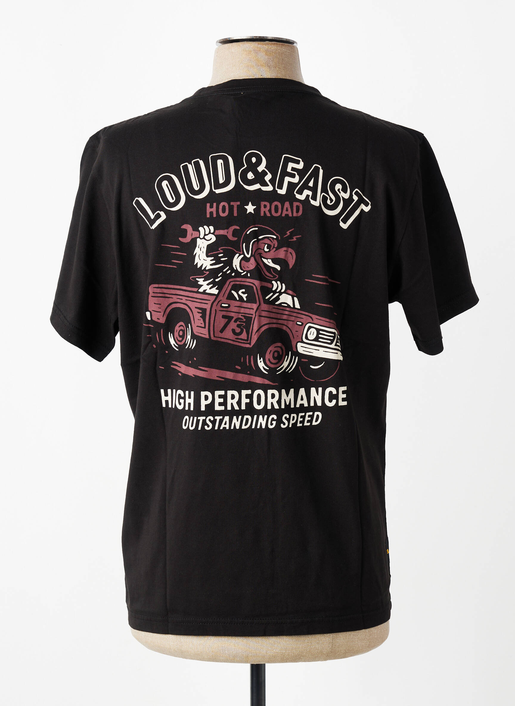 T-shirt coupe droite manches courtes noir DAYTONA homme