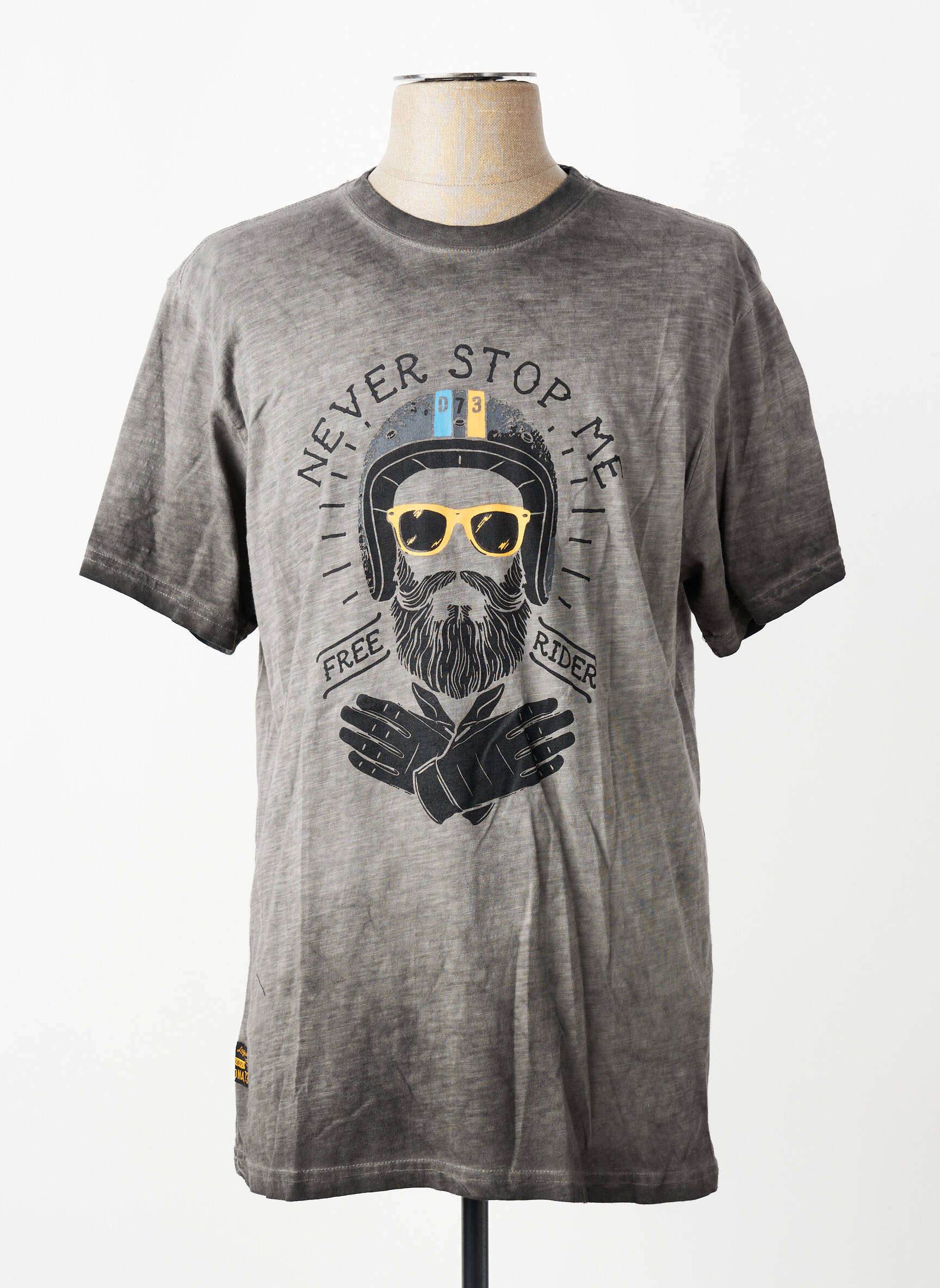 T-shirt stretch manches courtes gris DAYTONA homme