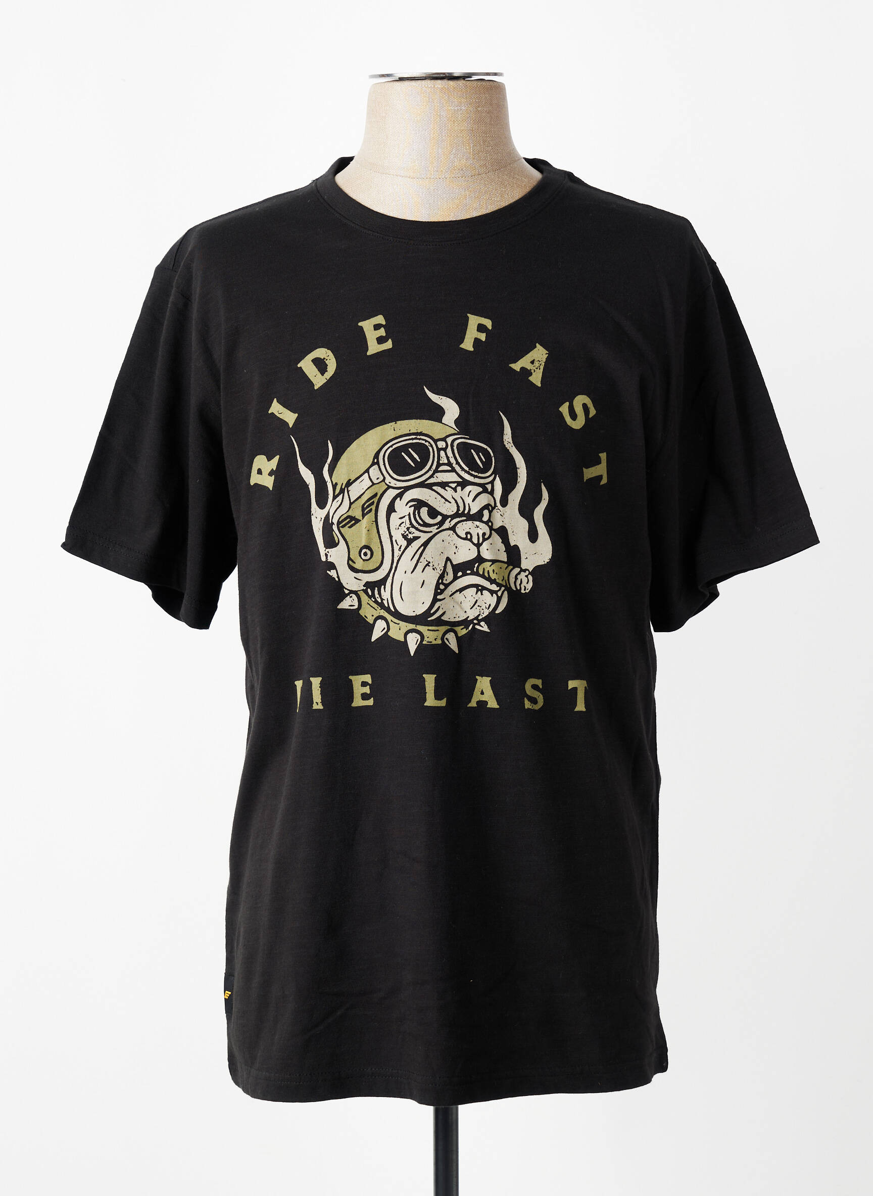 T-shirt coupe droite manches courtes noir DAYTONA homme