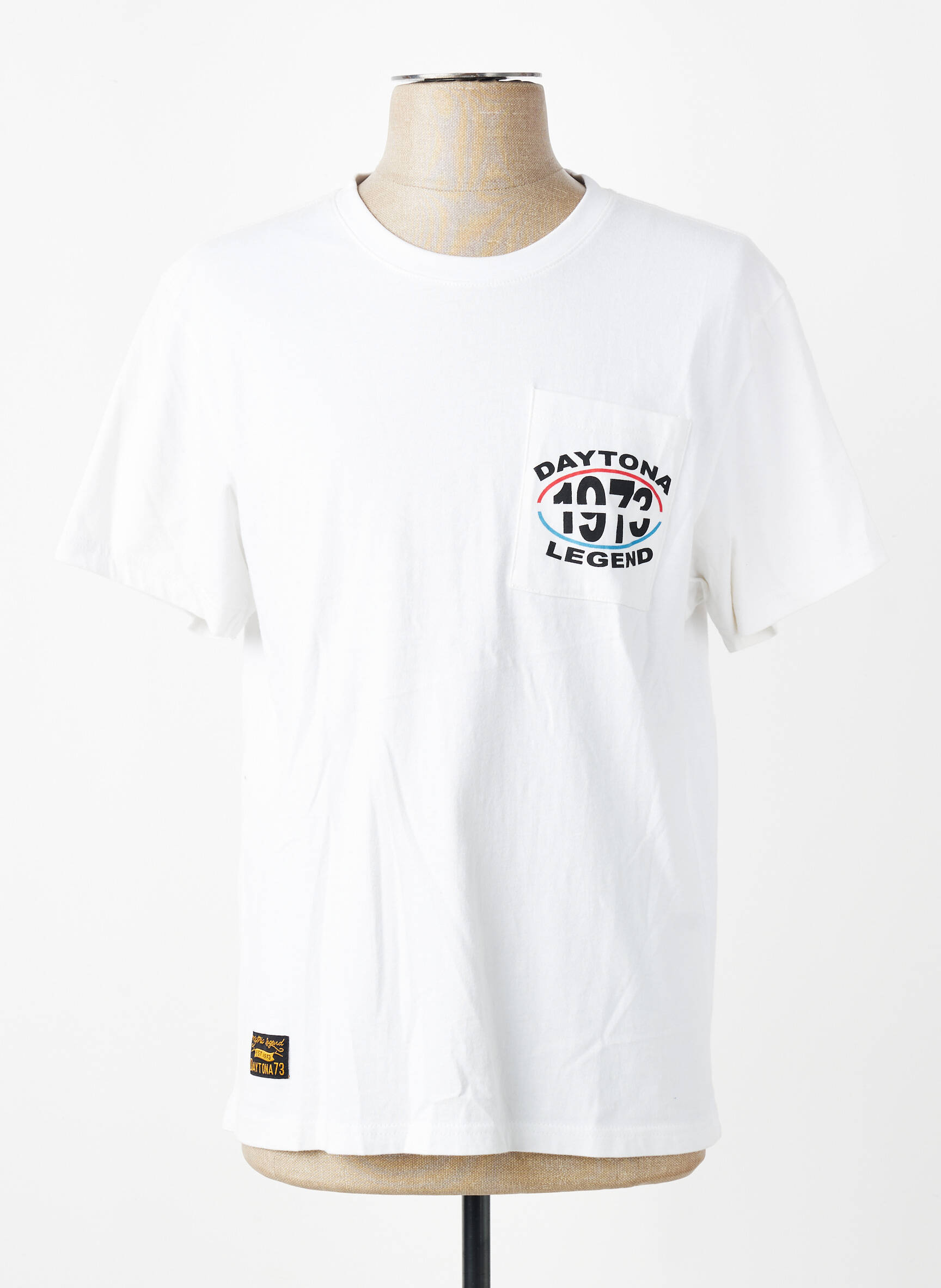 T-shirt coupe droite manches courtes blanc DAYTONA homme