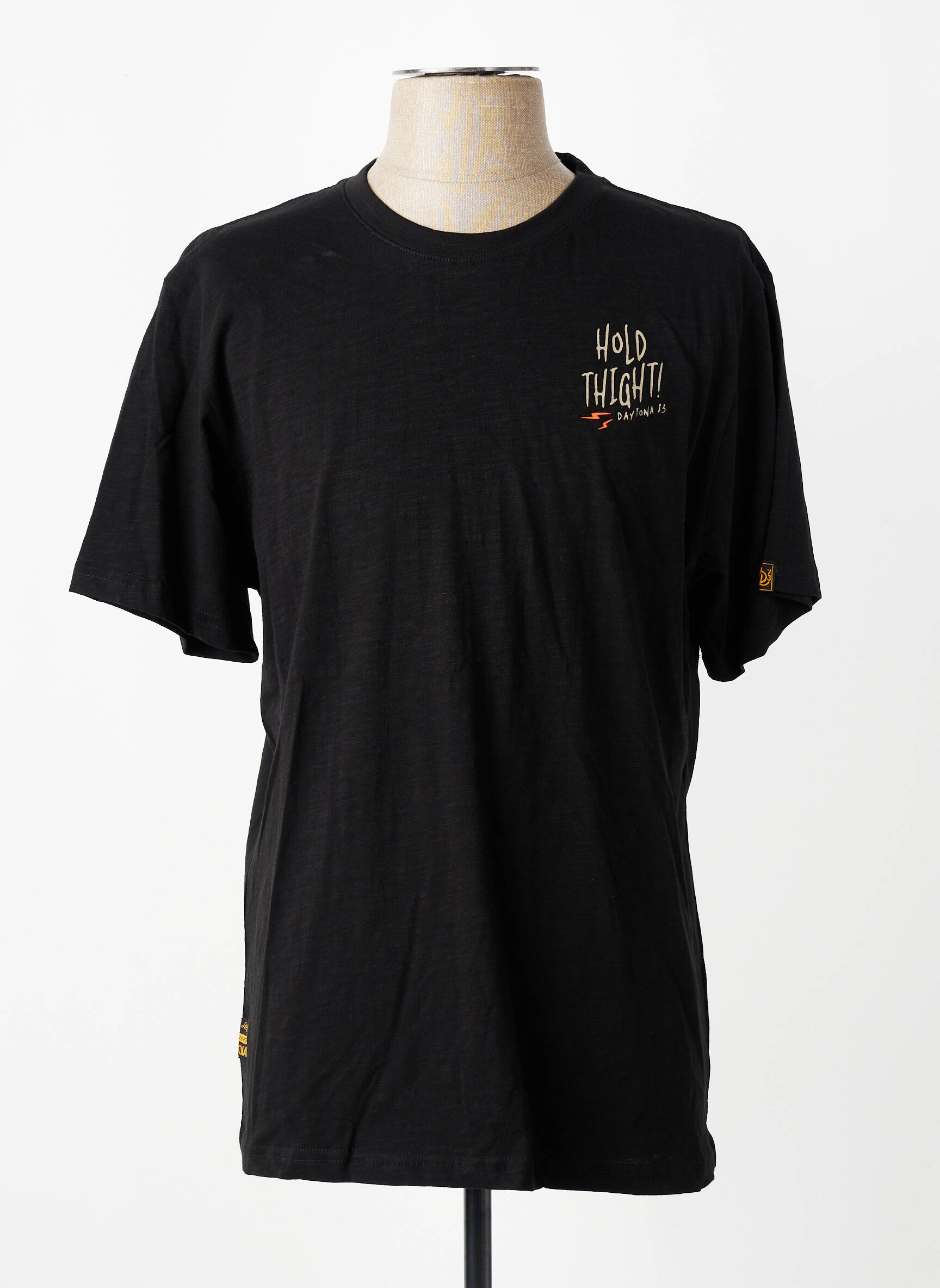 T-shirt coupe droite manches courtes noir DAYTONA homme
