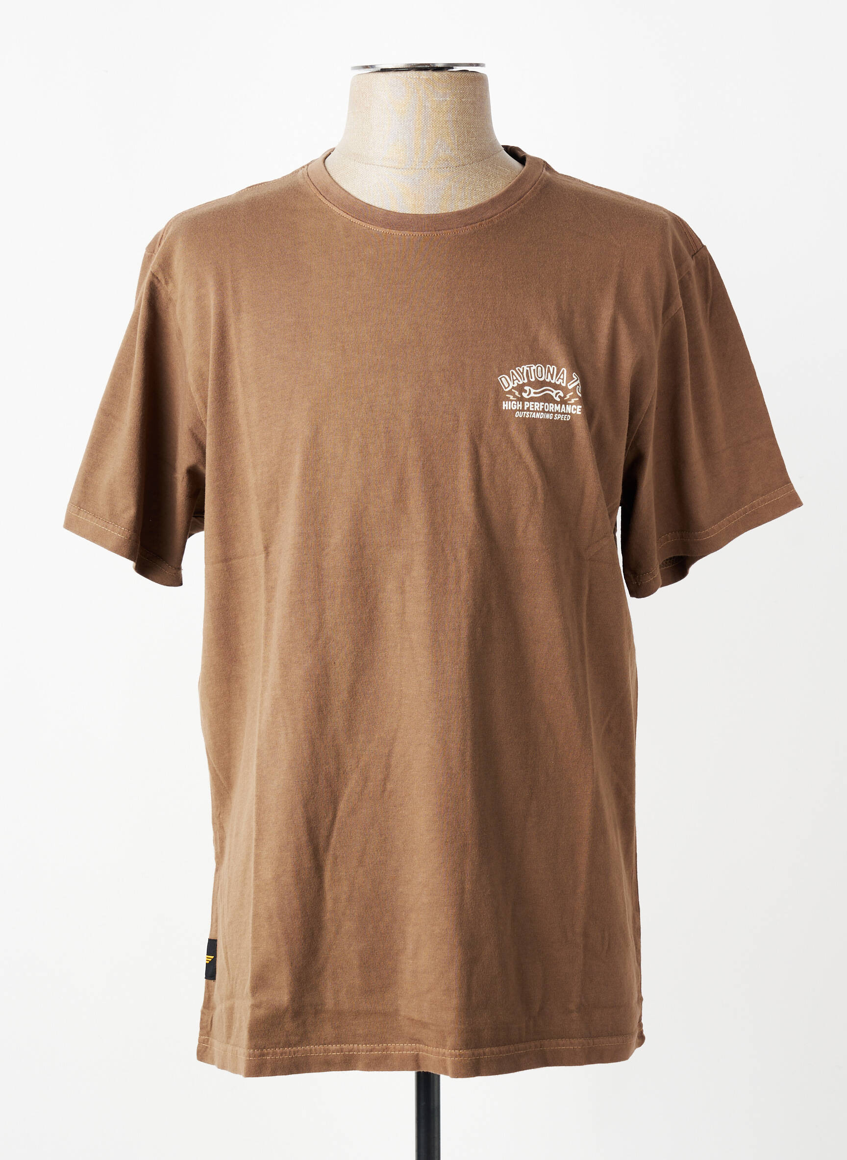 T-shirt coupe droite manches courtes marron DAYTONA homme