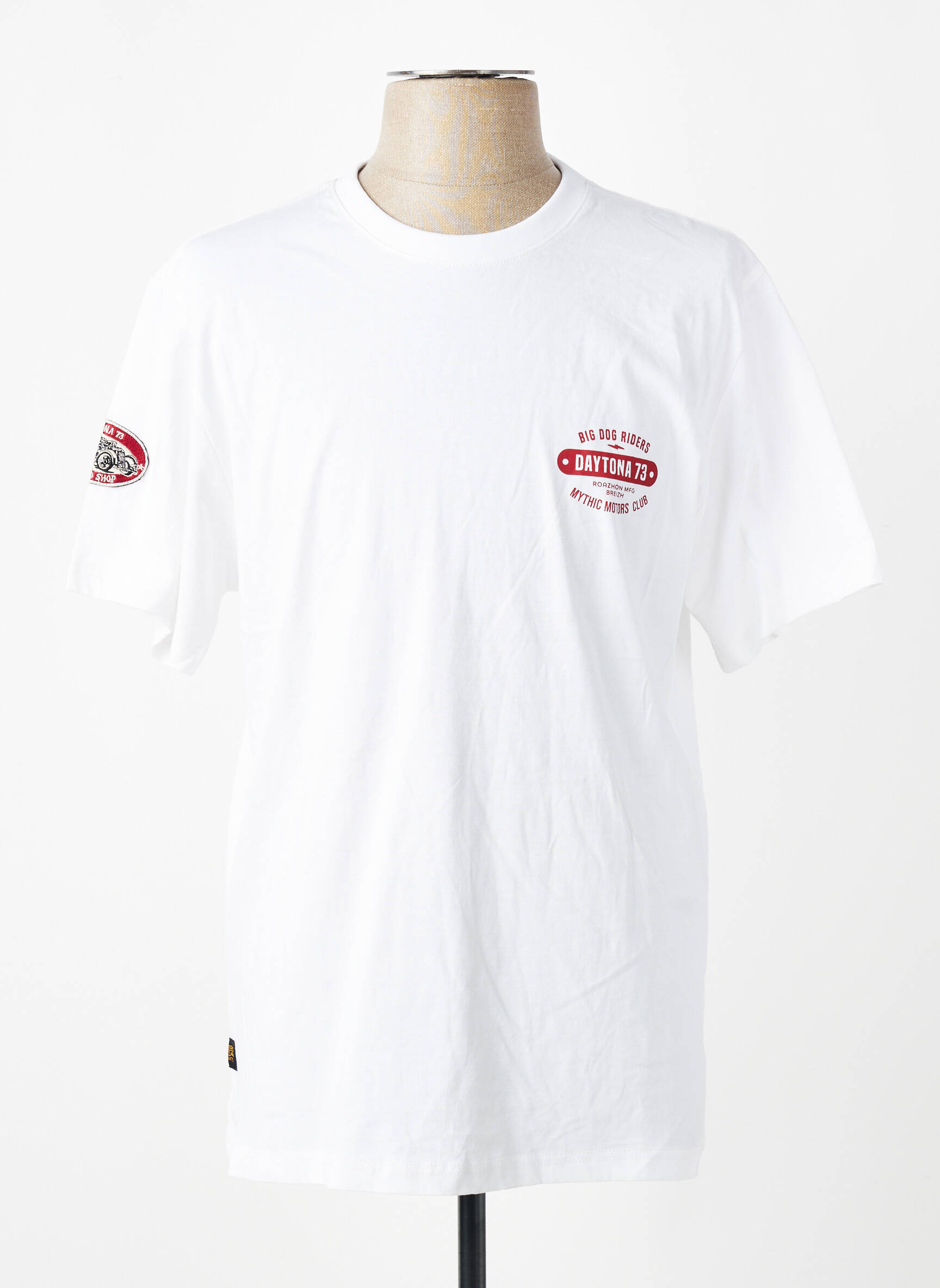 T-shirt coupe droite manches courtes blanc DAYTONA homme