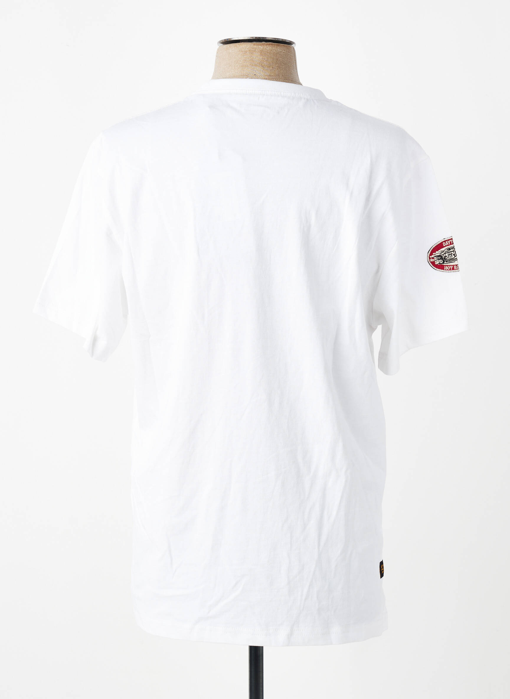 T-shirt coupe droite manches courtes blanc DAYTONA homme