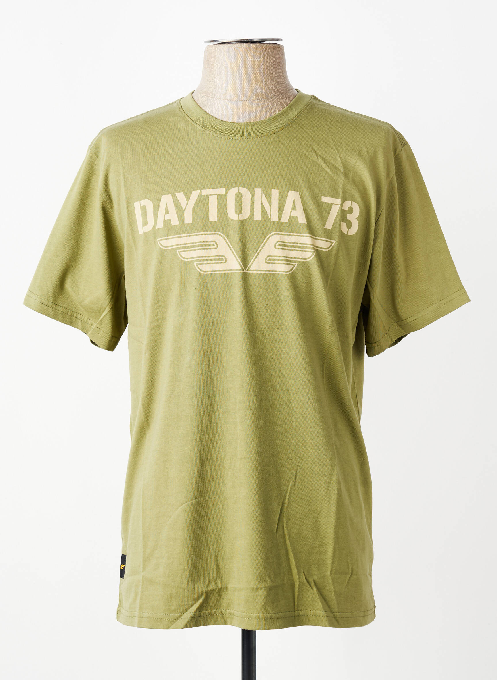 T-shirt coupe droite manches courtes vert DAYTONA homme