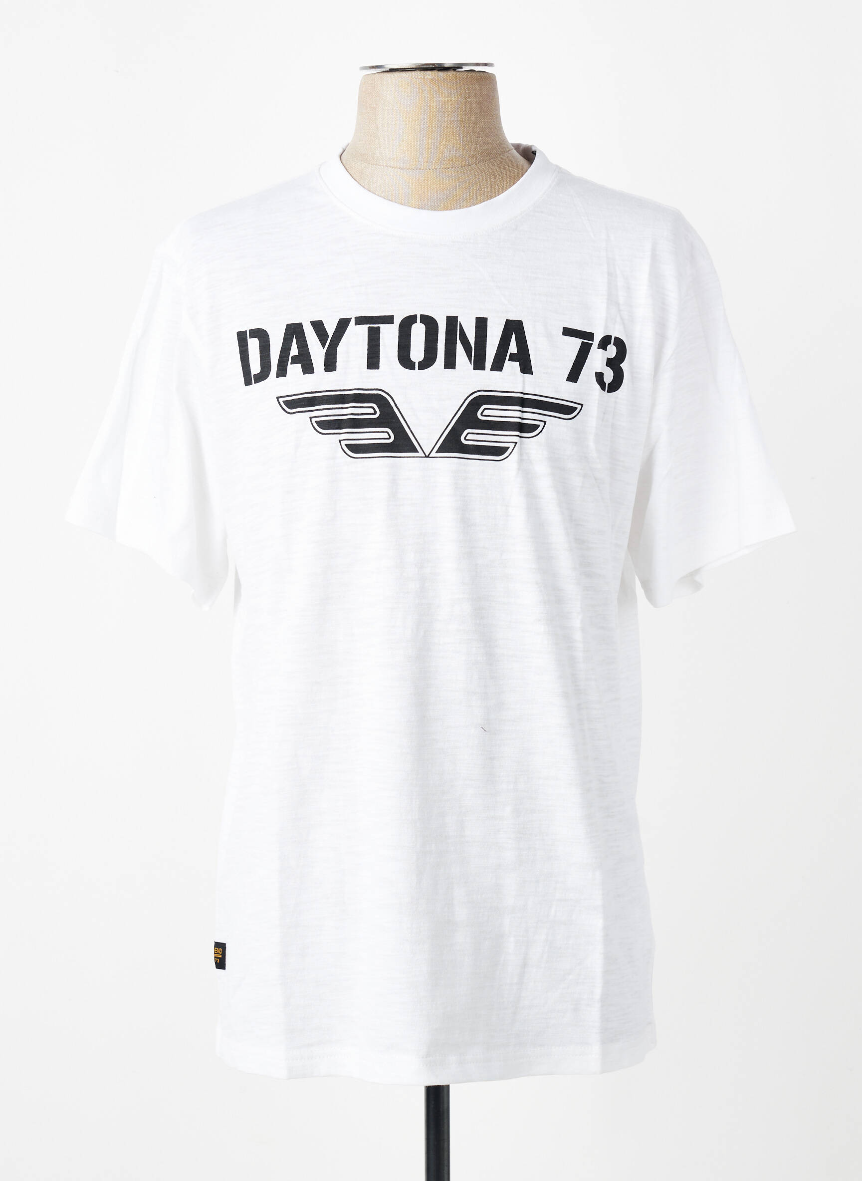 T-shirt coupe cintrée manches courtes blanc DAYTONA homme