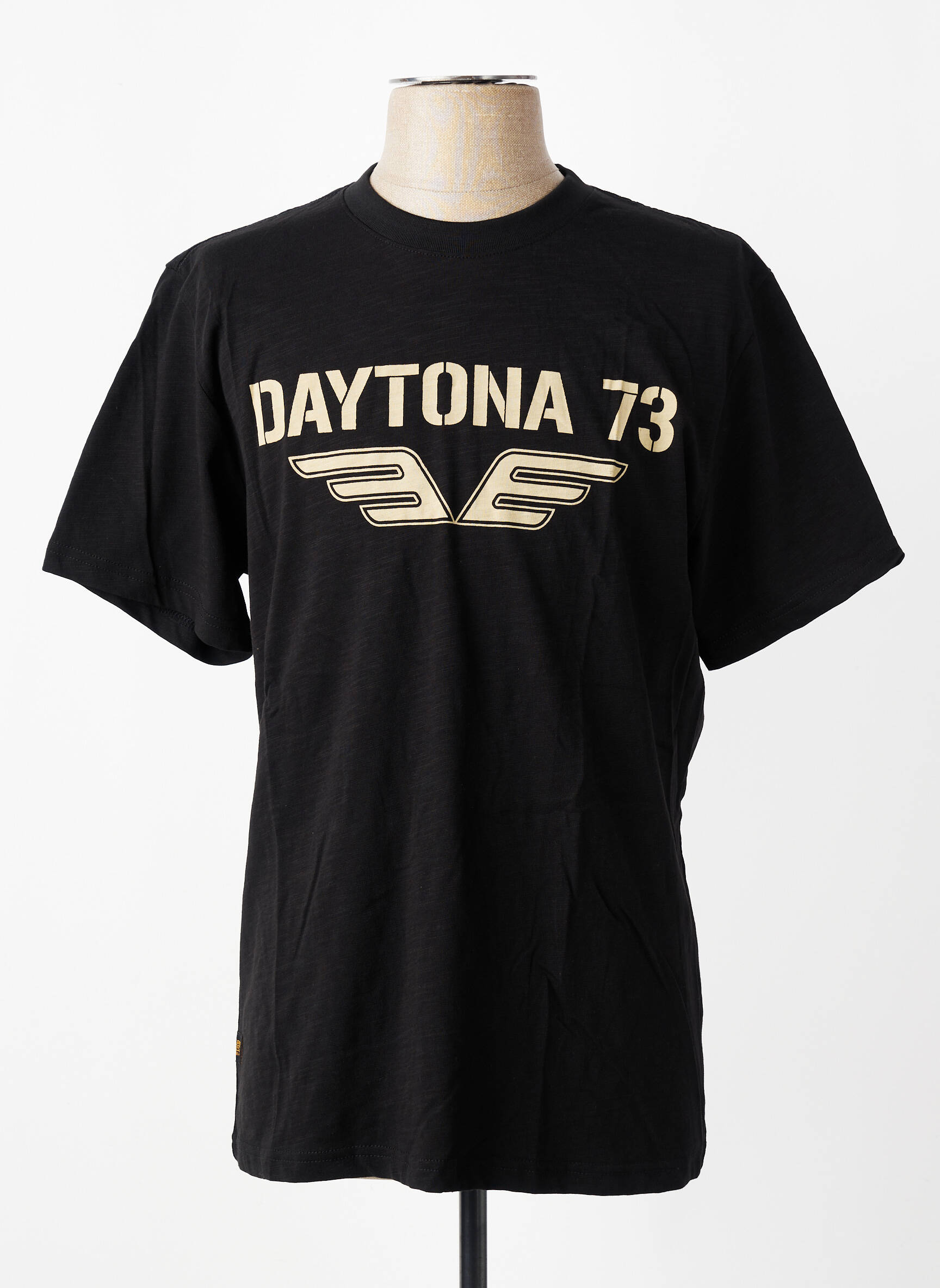 T-shirt coupe droite manches courtes noir DAYTONA homme