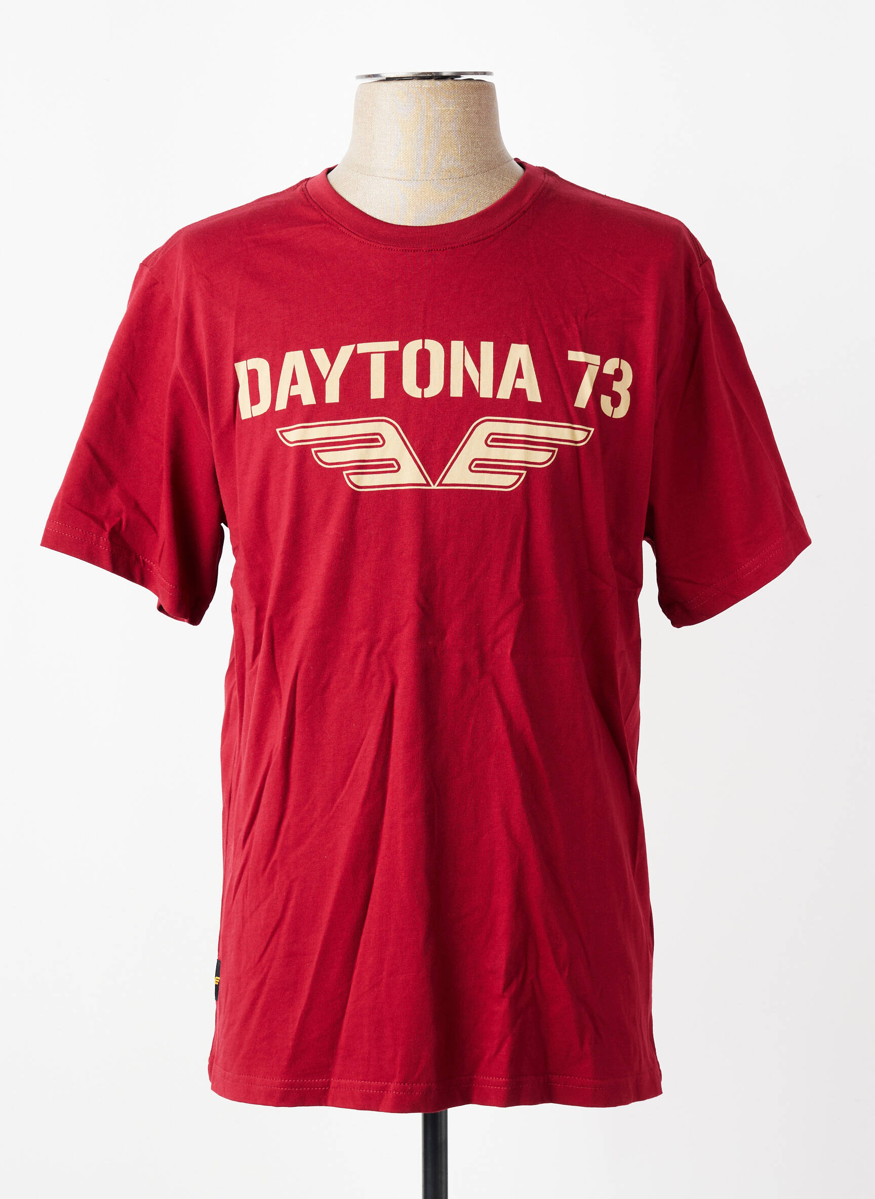 T-shirt coupe droite manches courtes rouge DAYTONA homme