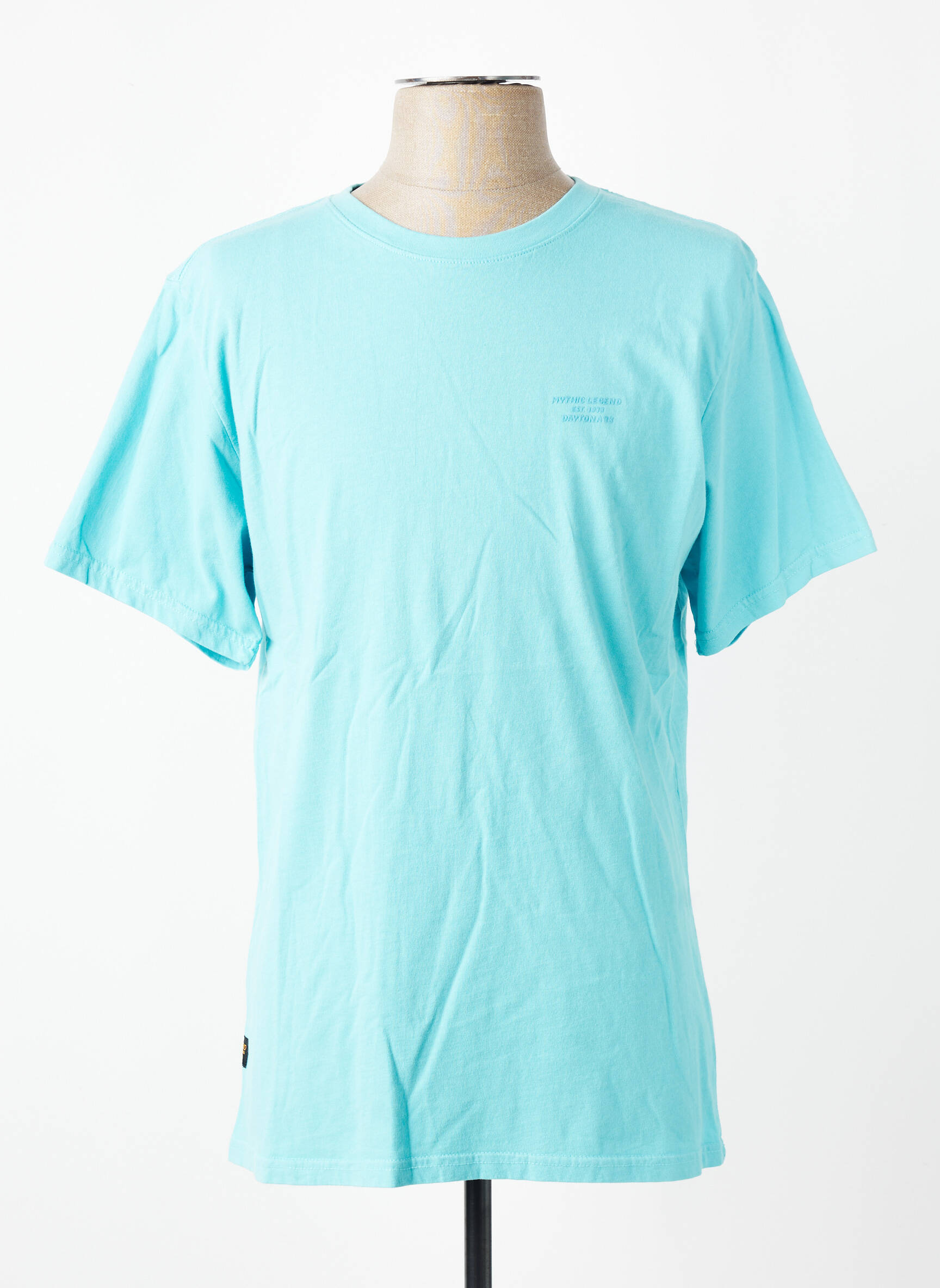 T-shirt coupe droite manches courtes bleu DAYTONA homme