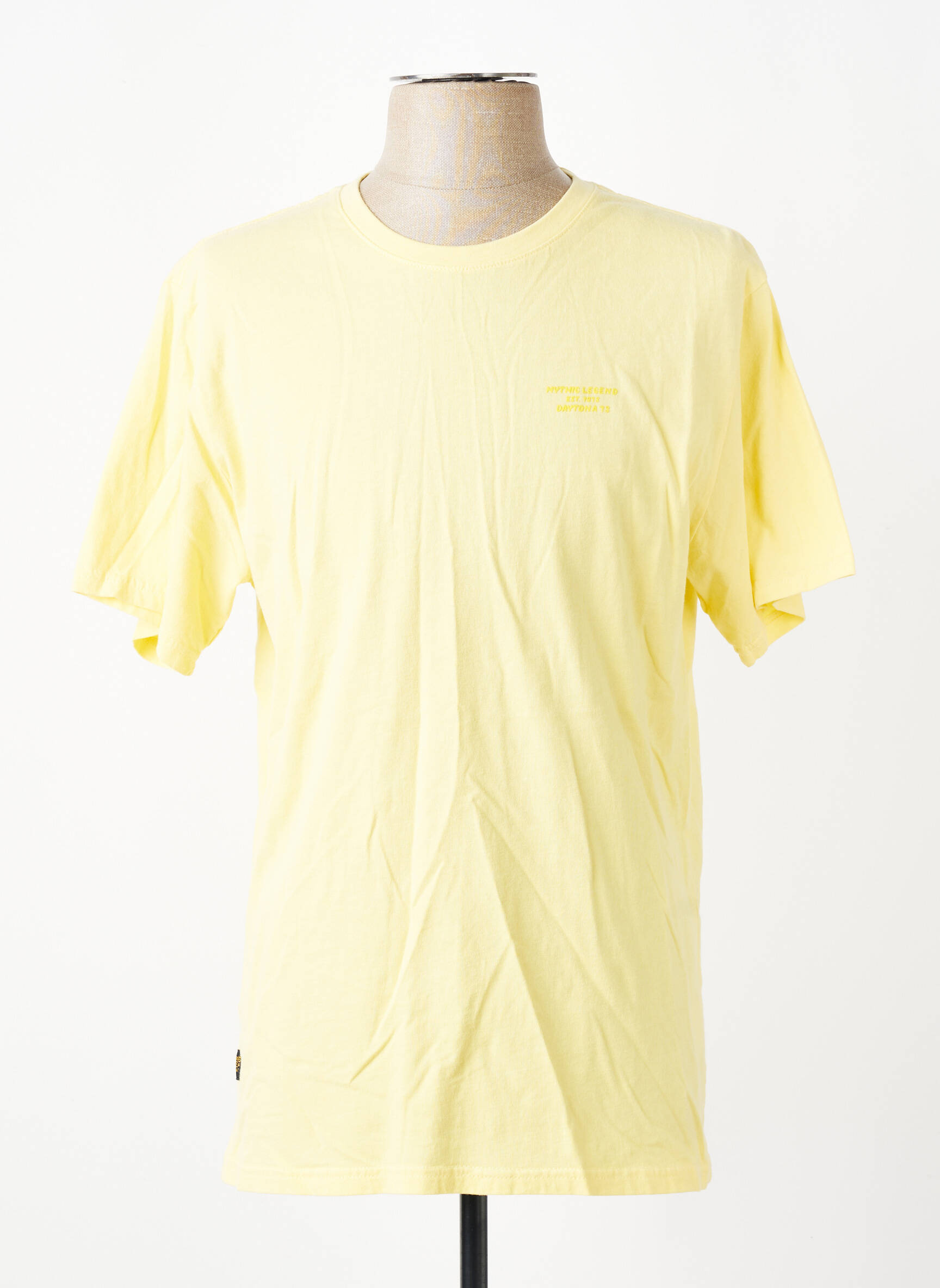 T-shirt coupe droite manches courtes jaune DAYTONA homme