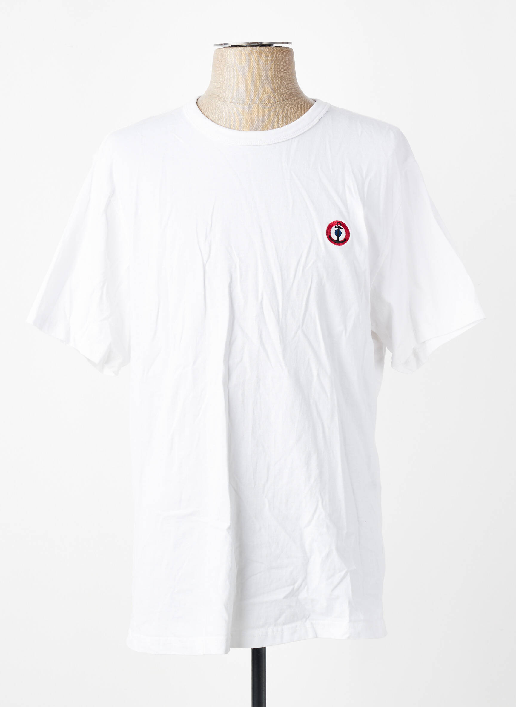 T-shirt broderie manches courtes blanc MARINE NATIONALE homme