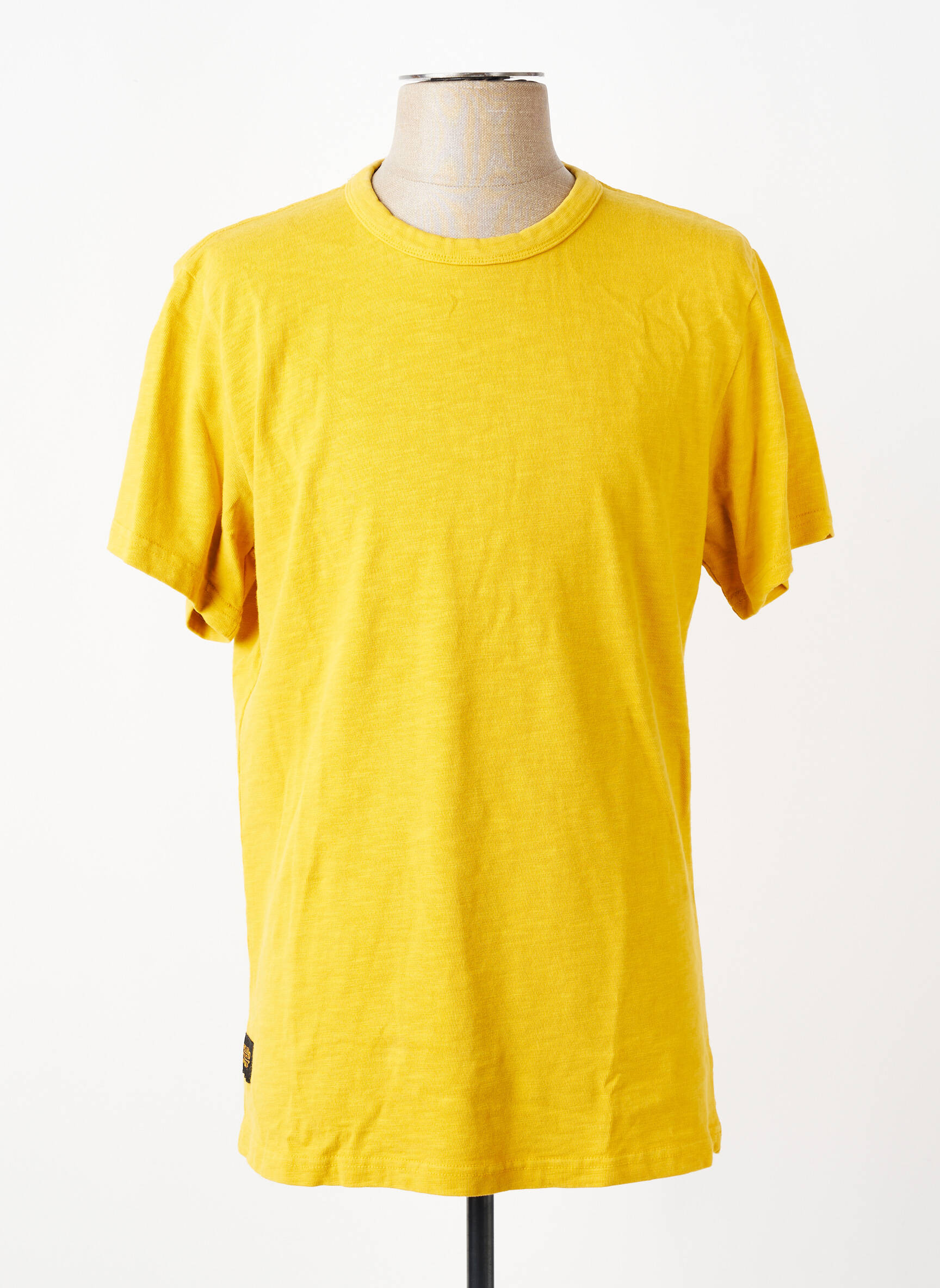 T-shirt coupe droite manches courtes jaune DAYTONA homme