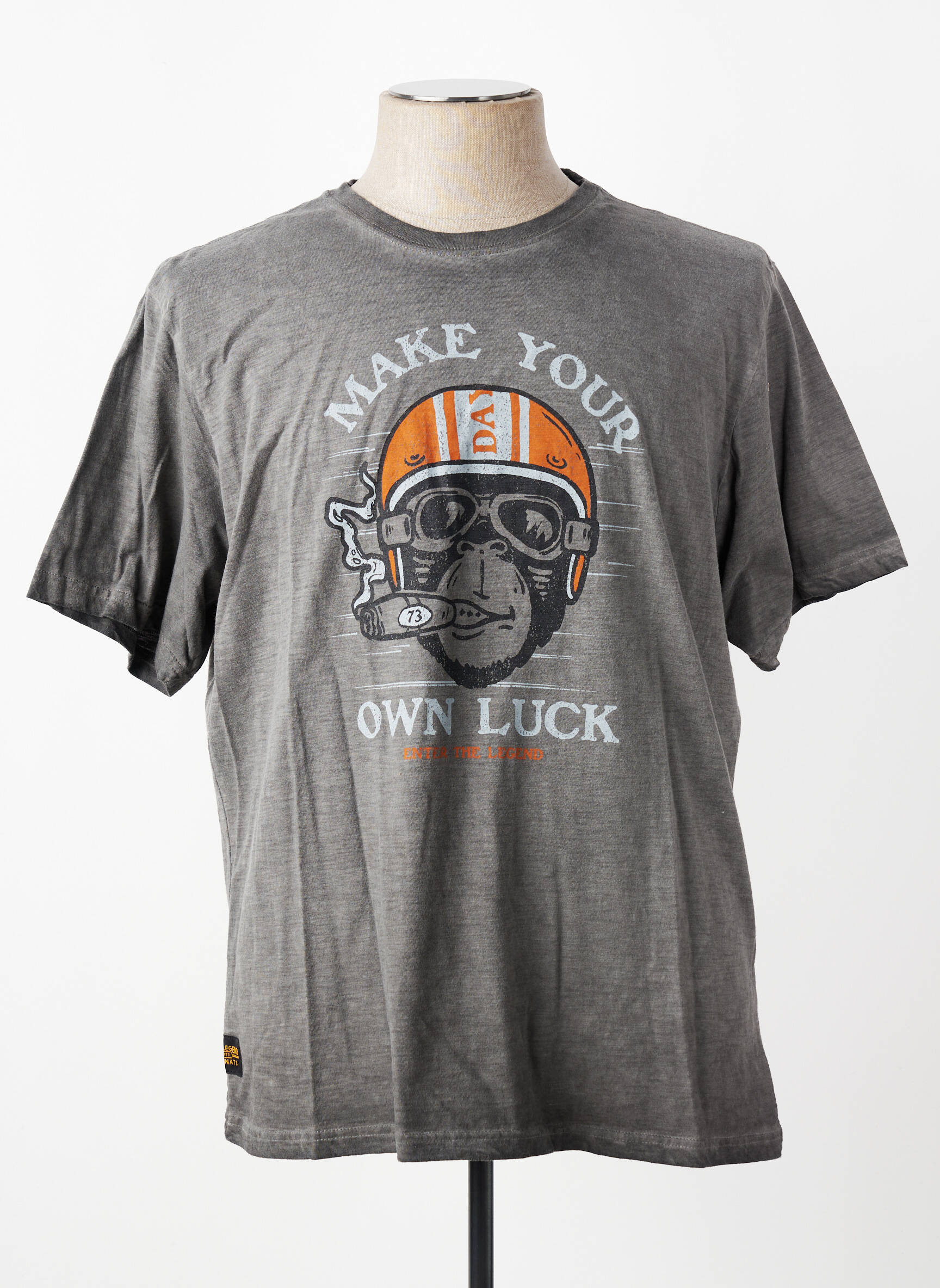 T-shirt coupe droite manches courtes gris DAYTONA homme