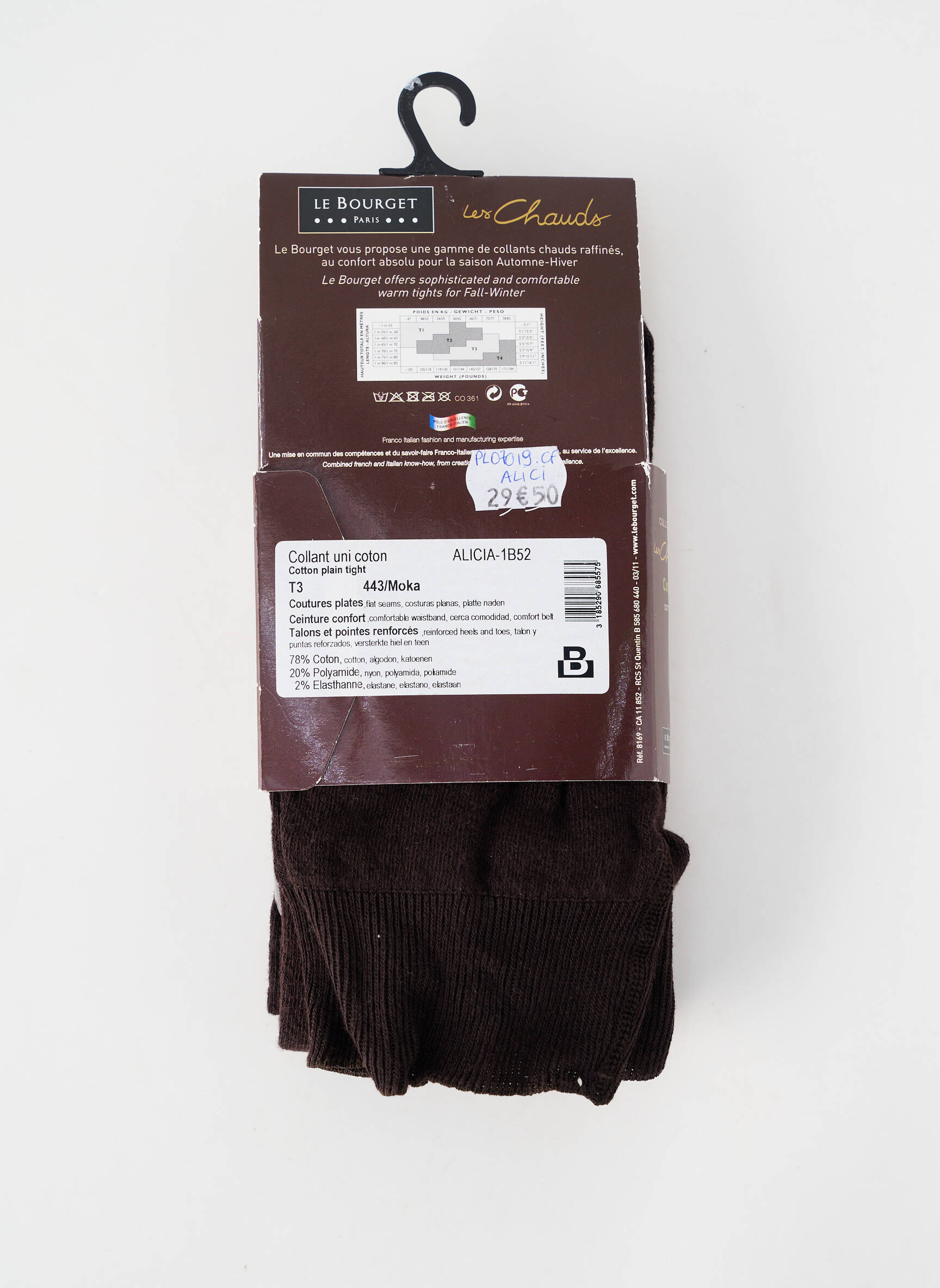Collants stretch marron LE BOURGET femme