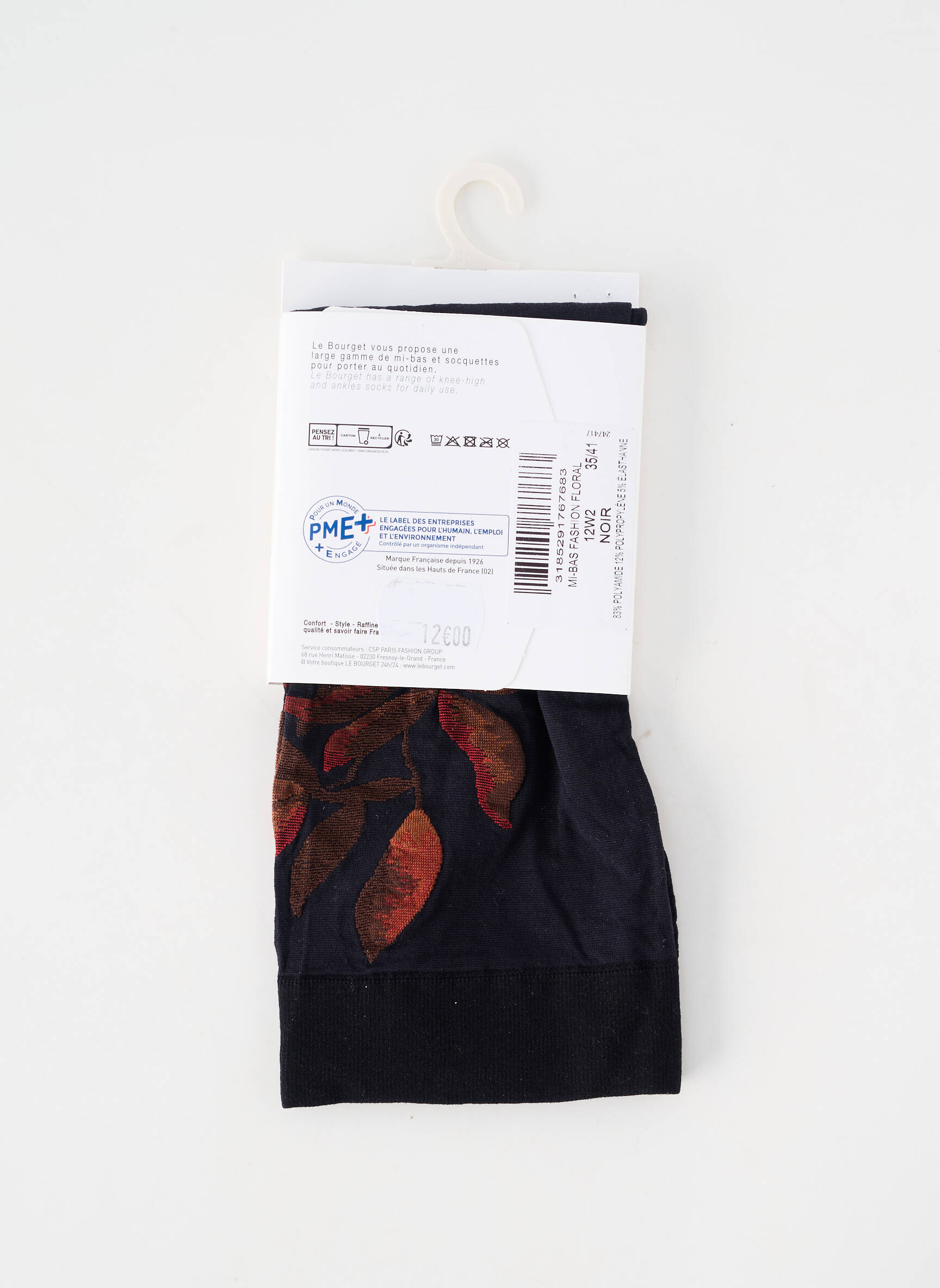 Chaussettes imprimé fantaisie noir LE BOURGET femme