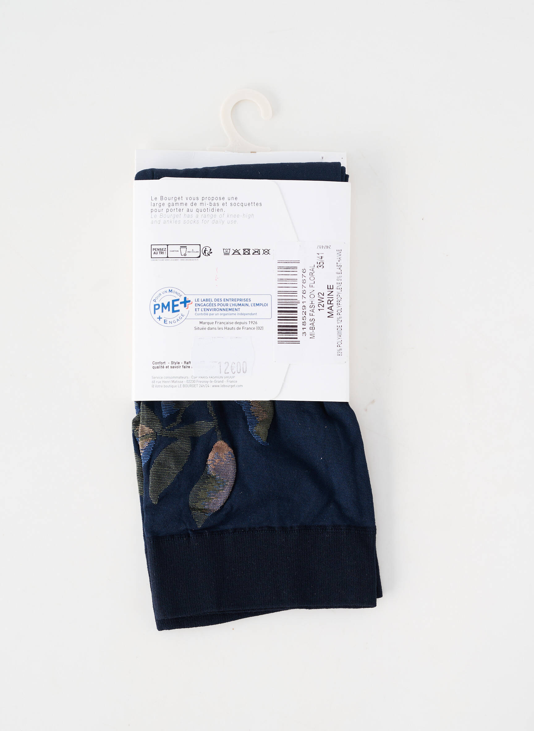 Chaussettes imprimé fantaisie bleu LE BOURGET femme