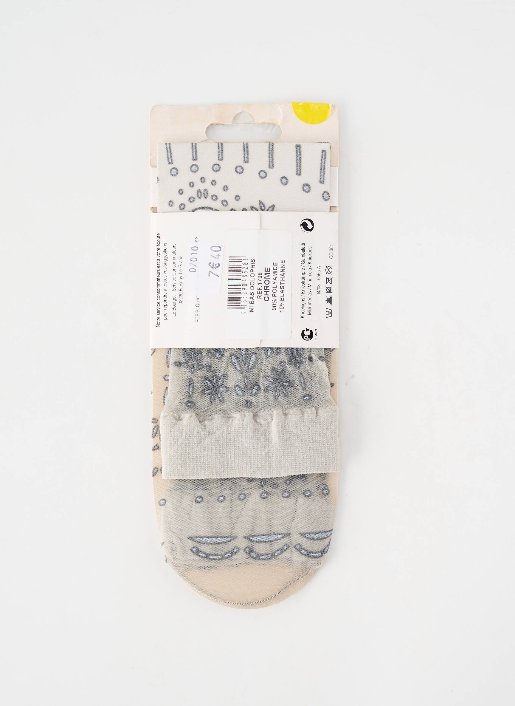 Chaussettes imprimé fantaisie gris LE BOURGET femme