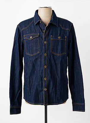 Chemise manches longues poches bleu DAYTONA homme