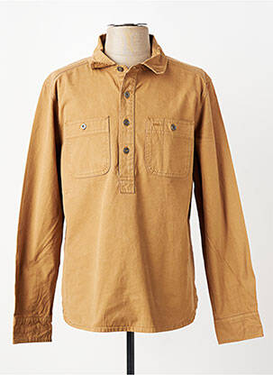 Chemise manches longues coupe droite marron IRON AND RESIN homme