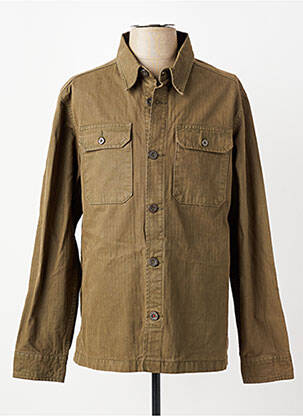 Veste casual fermeture boutonnée sur le devant vert fonce IRON AND RESIN homme