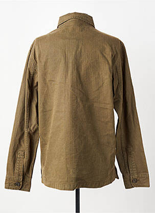 Veste casual fermeture boutonnée sur le devant vert fonce IRON AND RESIN homme