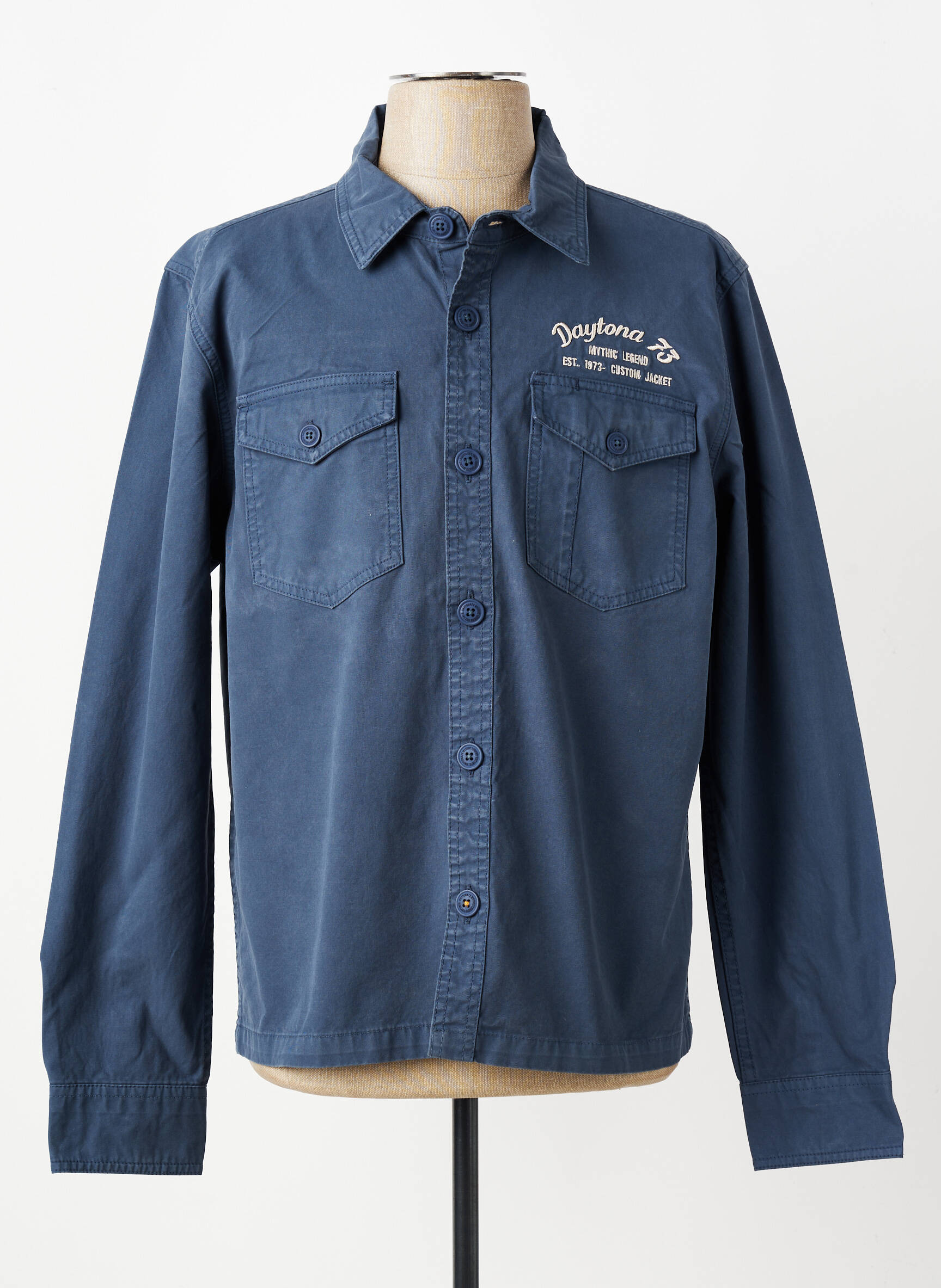 Veste casual fermeture boutonnée sur le devant bleu DAYTONA homme