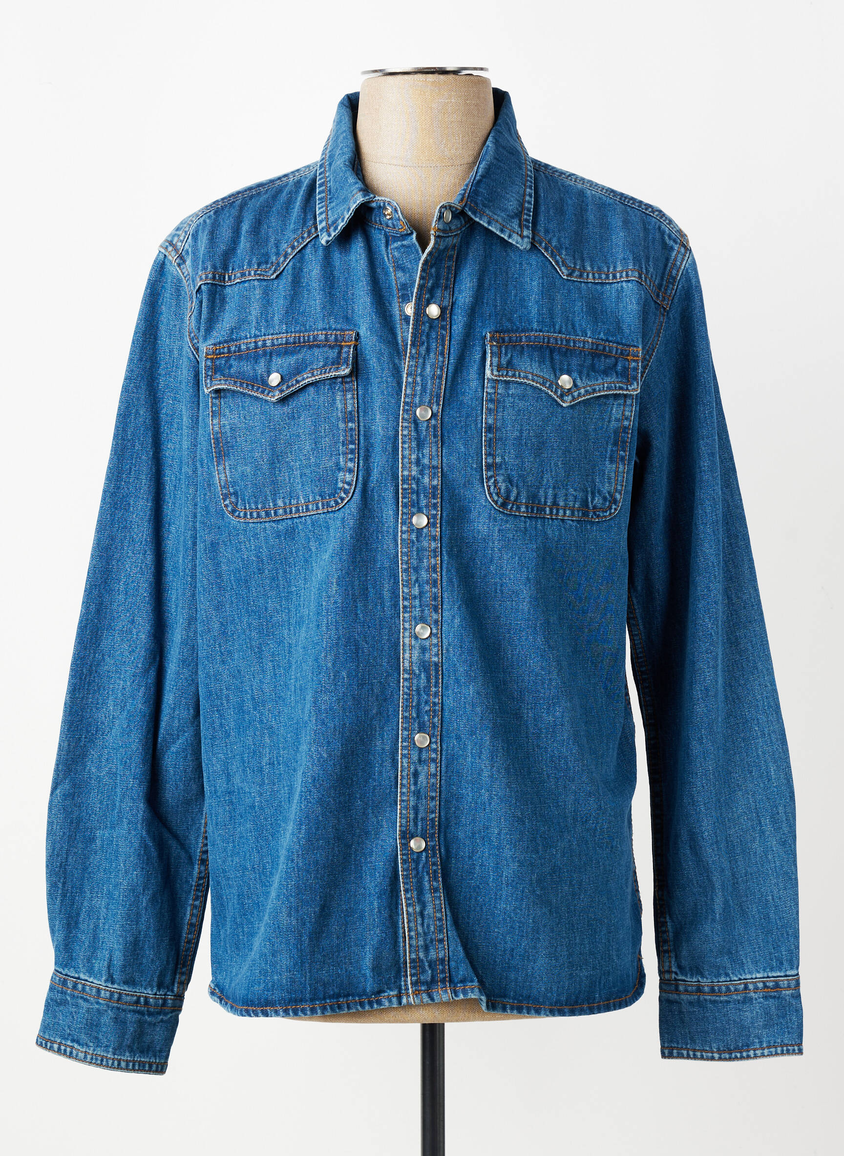 Chemise manches longues poches bleu DAYTONA homme