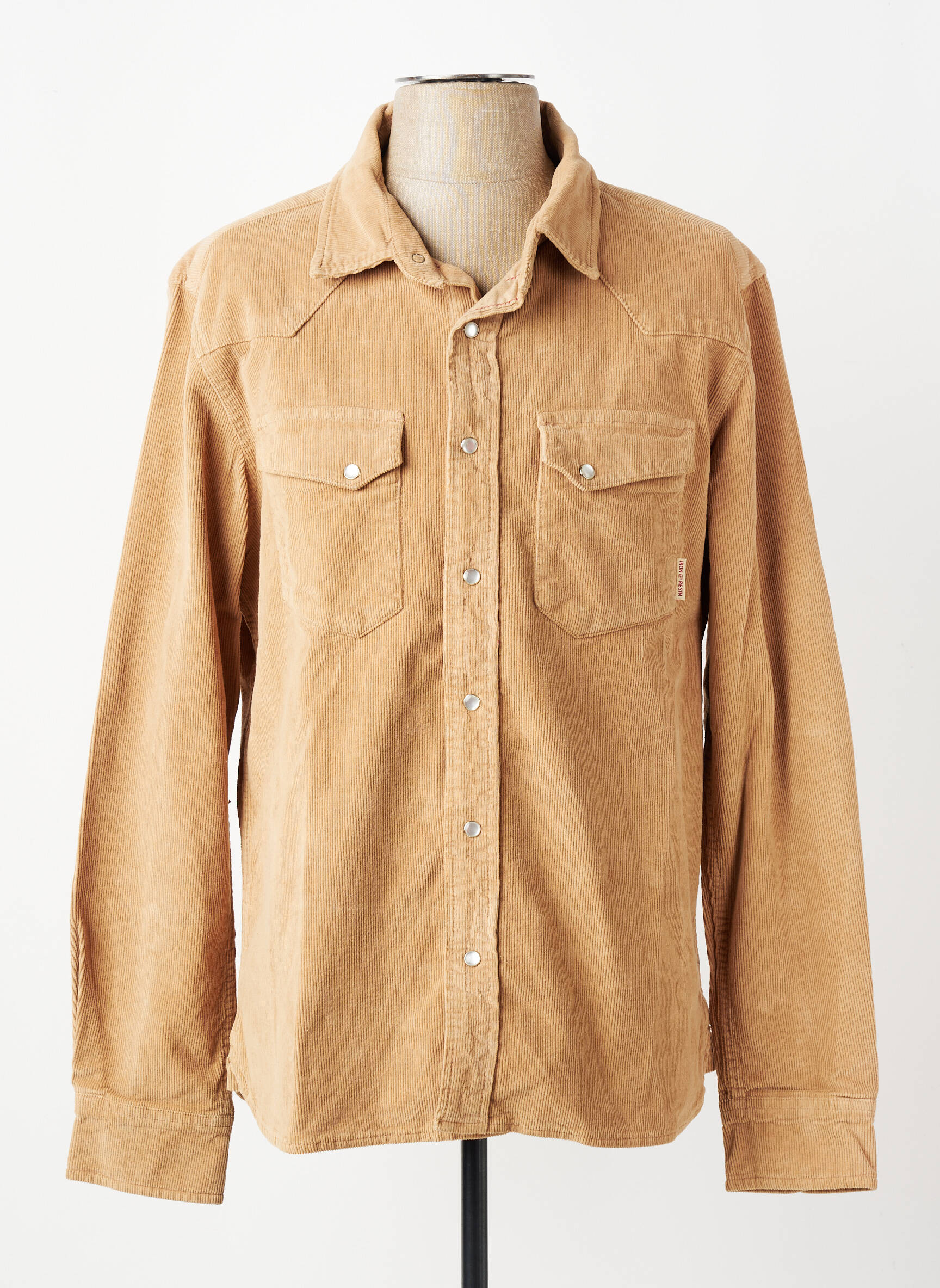 Chemise manches longues poches beige IRON AND RESIN homme