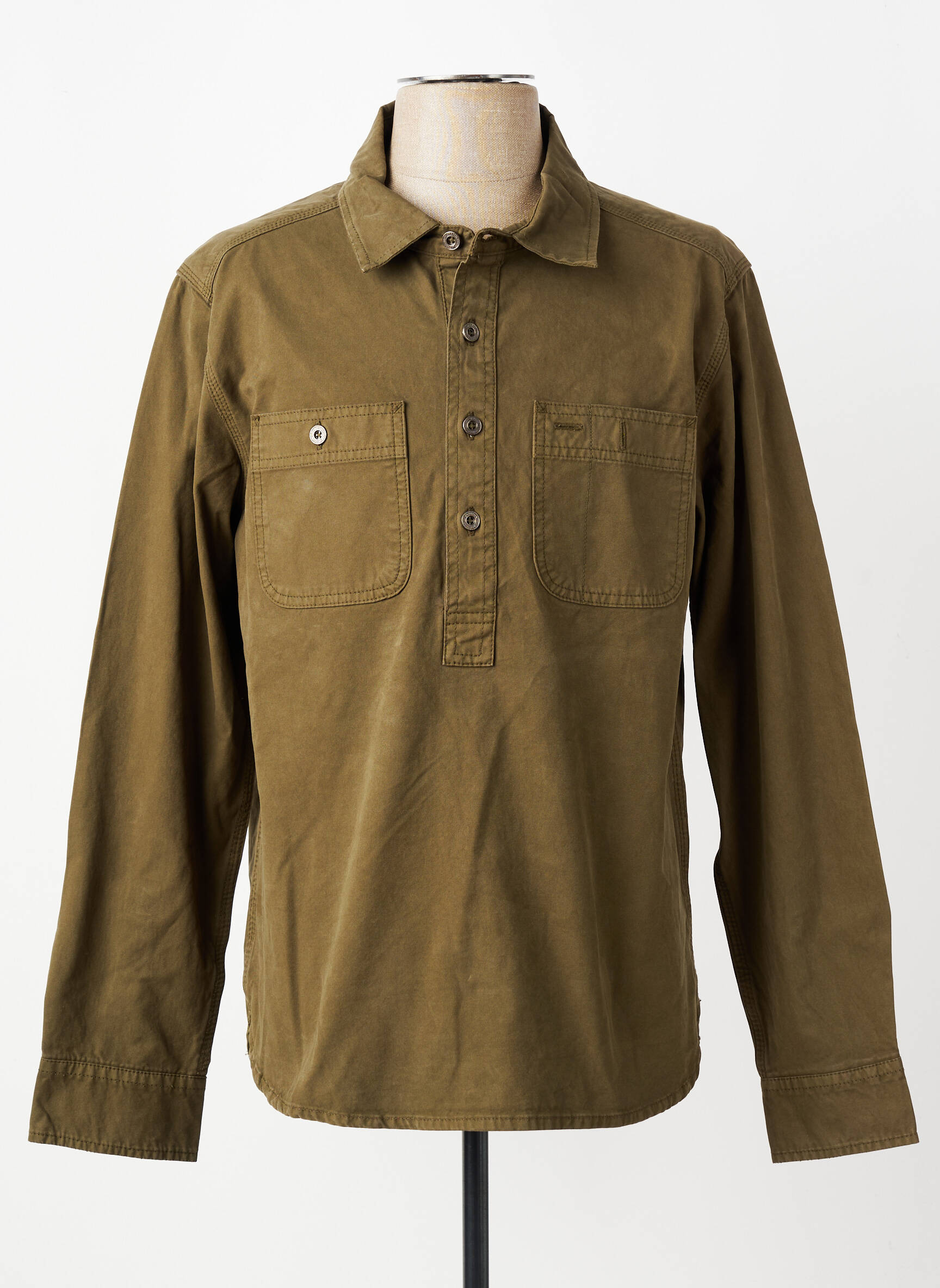 Chemise manches longues coupe droite vert IRON AND RESIN homme