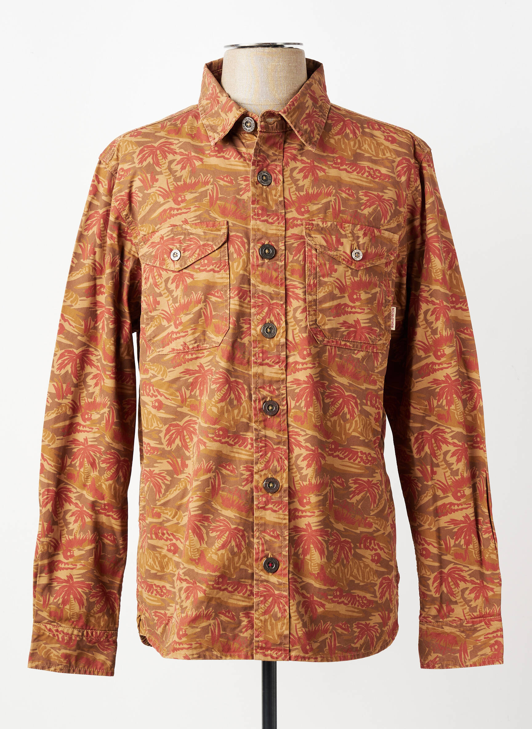 Veste casual fermeture boutonnée sur le devant marron IRON AND RESIN homme