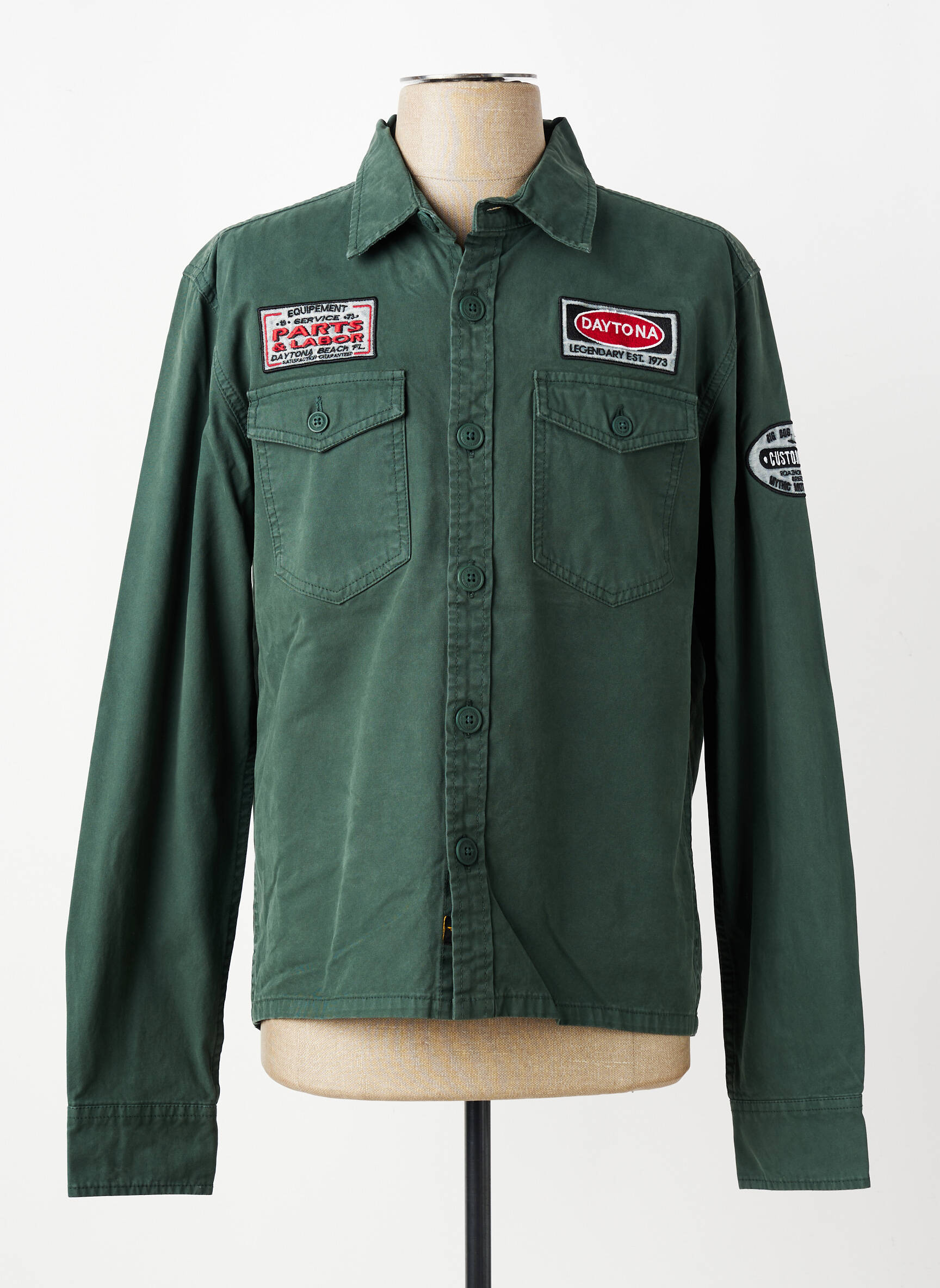 Veste casual fermeture boutonnée sur le devant vert DAYTONA homme
