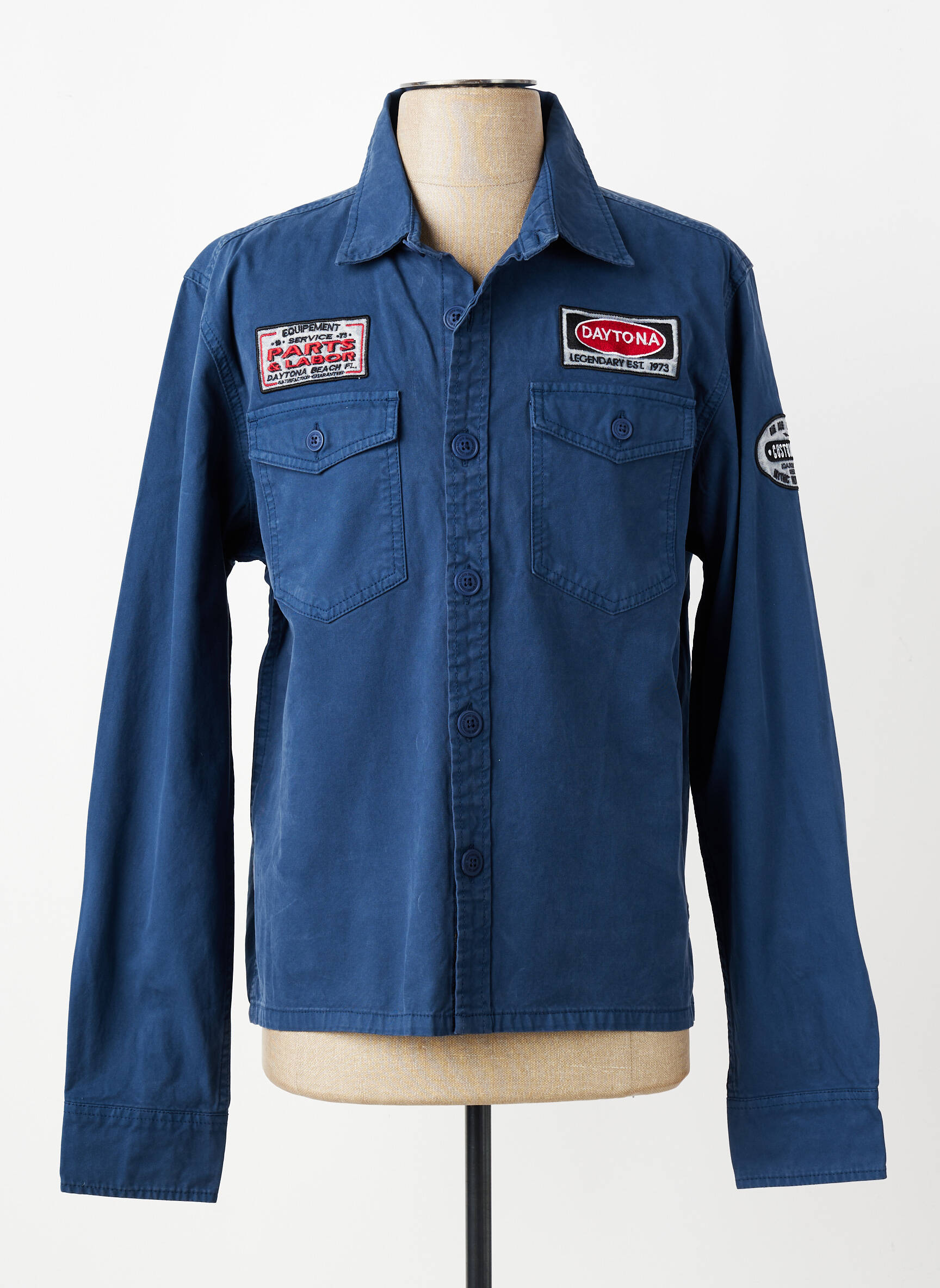 Veste casual fermeture boutonnée sur le devant bleu DAYTONA homme