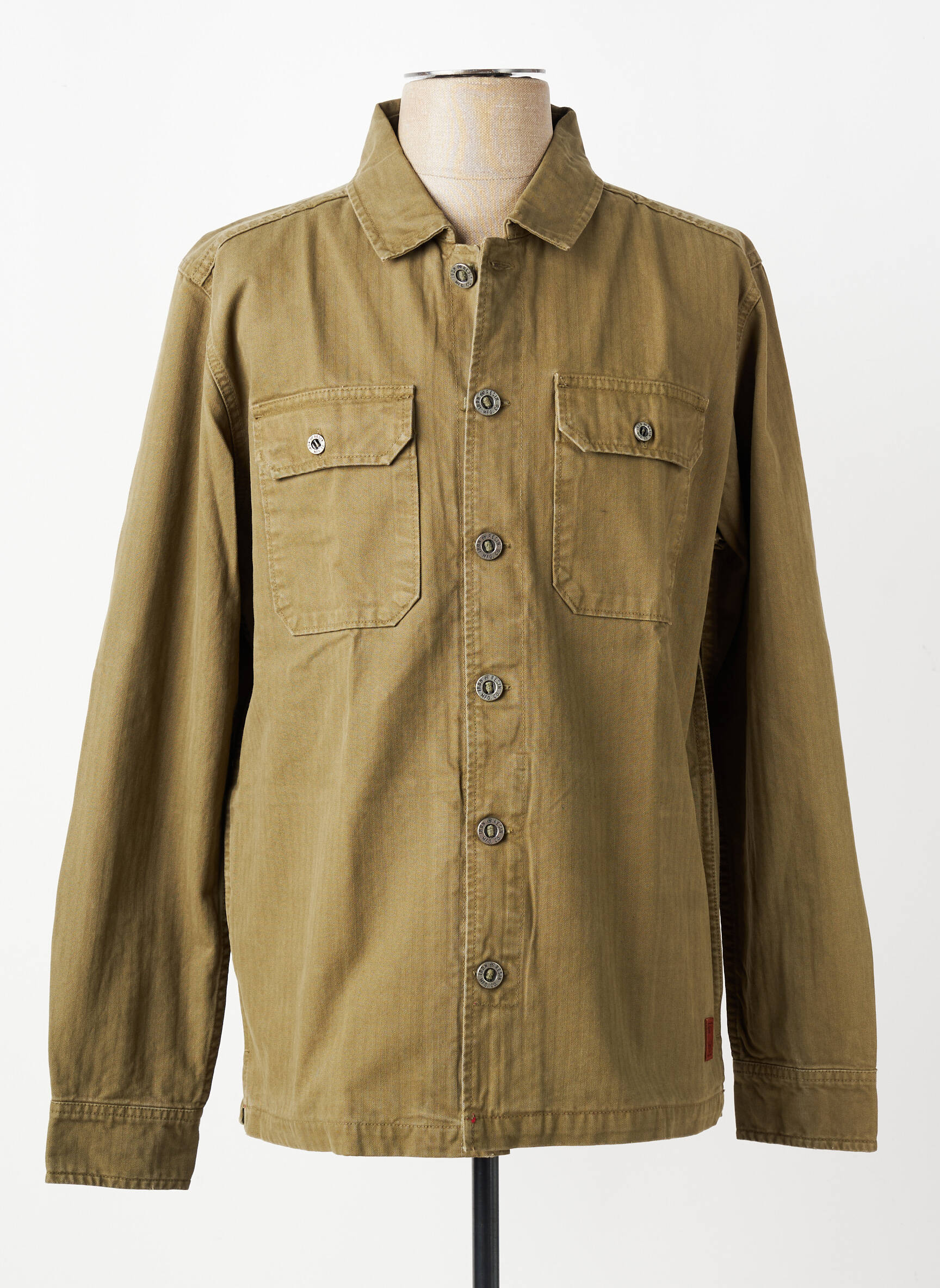 Veste casual fermeture boutonnée sur le devant vert IRON AND RESIN homme