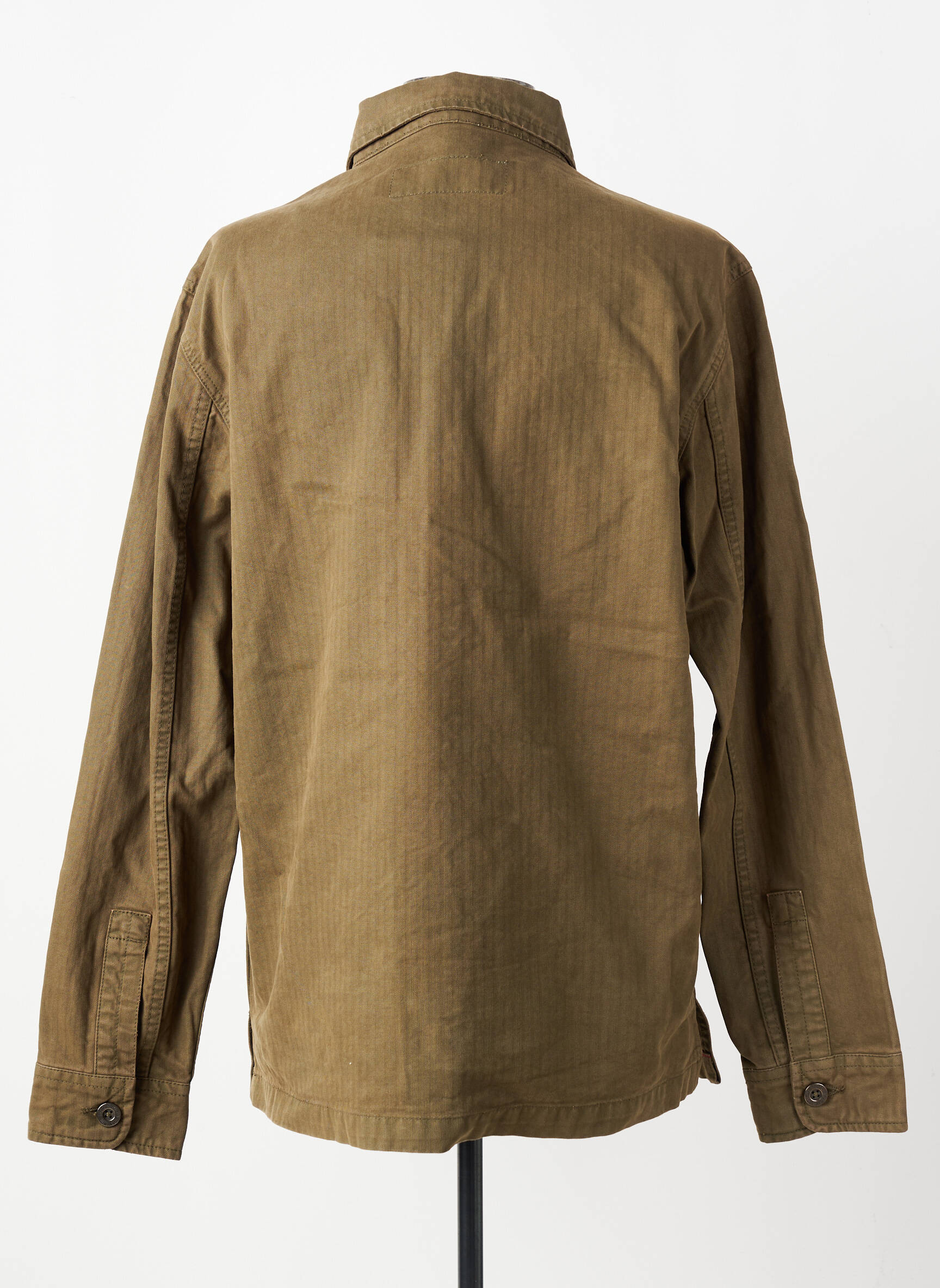 Veste casual fermeture boutonnée sur le devant vert fonce IRON AND RESIN homme