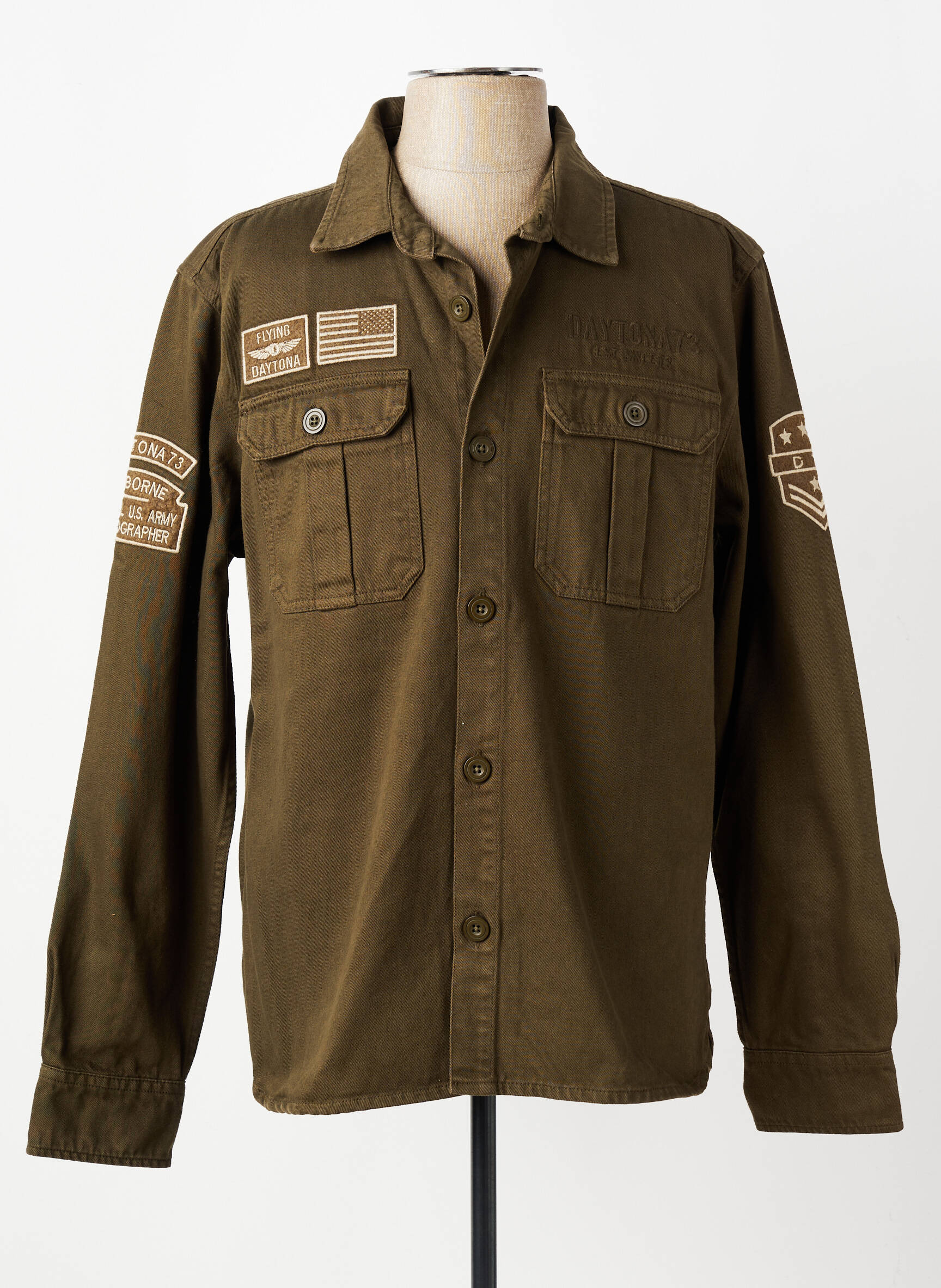 Veste casual fermeture boutonnée sur le devant vert DAYTONA homme