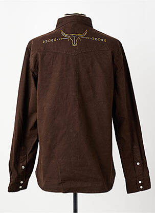 Chemise manches longues coupe droite marron IRON AND RESIN homme
