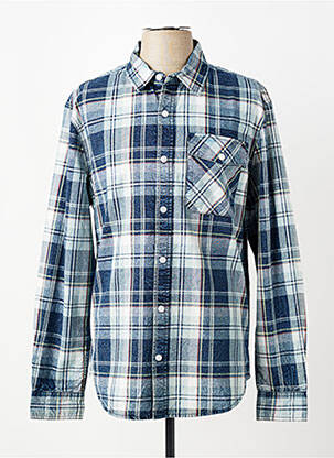 Chemise manches longues imprimé fantaisie bleu DAYTONA homme