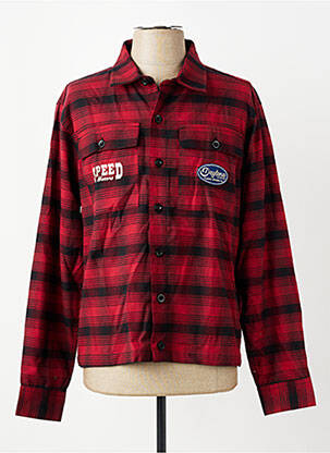Chemise manches longues poches rouge DAYTONA homme
