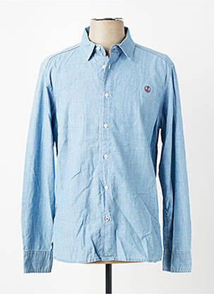 Chemise manches longues coupe droite bleu IRON AND RESIN homme