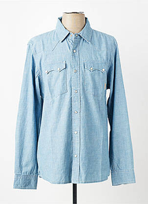 Chemise manches longues coupe droite bleu IRON AND RESIN homme