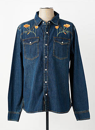 Chemise manches longues coupe droite bleu IRON AND RESIN homme