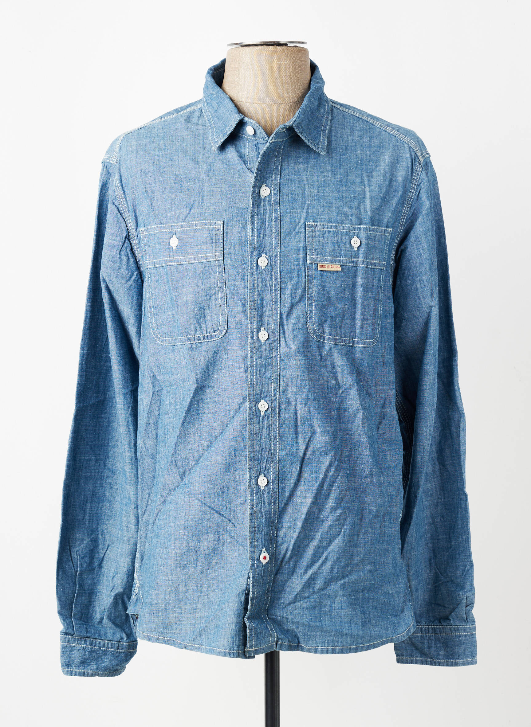 Chemise manches longues manches longues bleu IRON AND RESIN homme