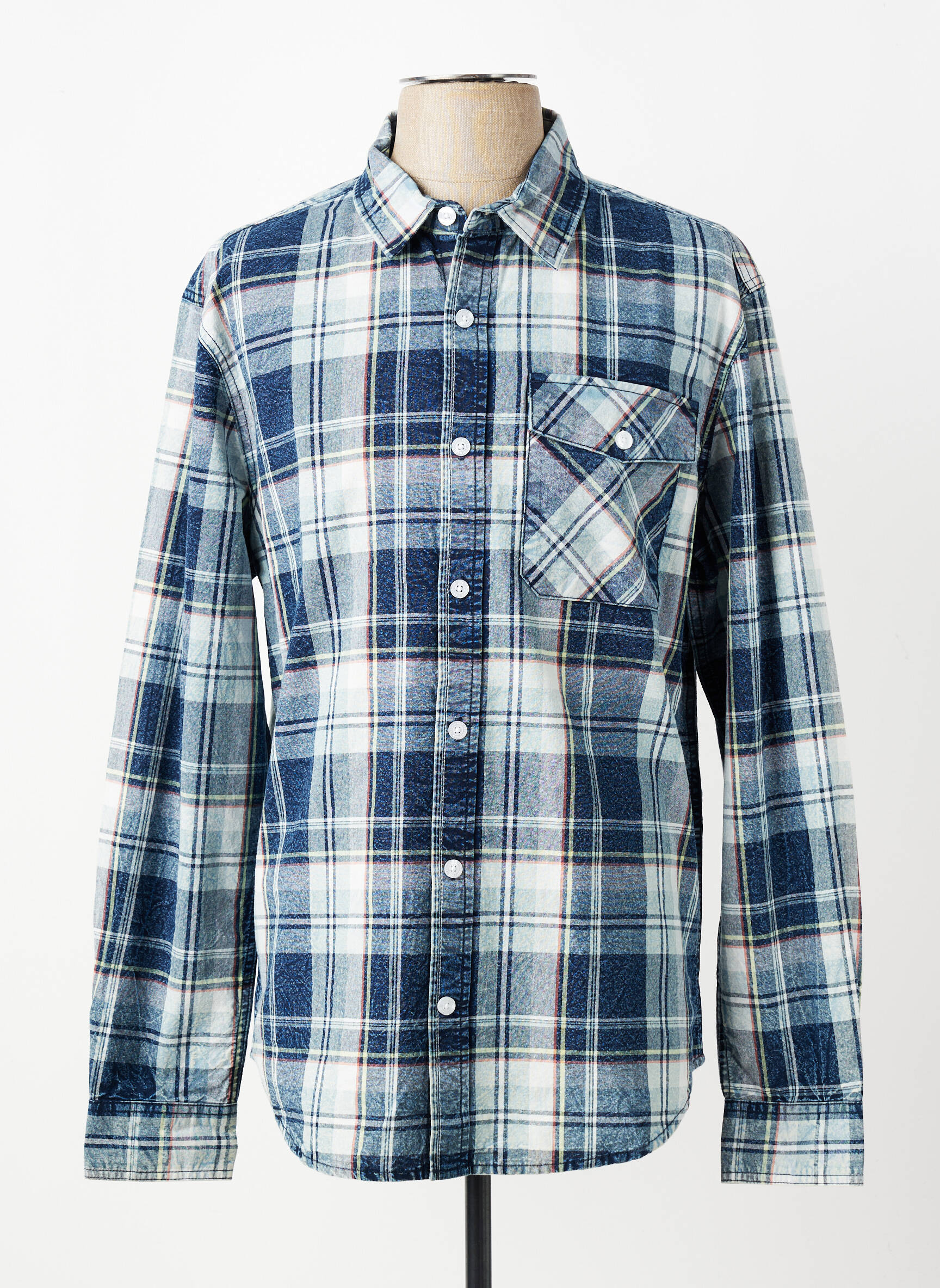 Chemise manches longues imprimé fantaisie bleu DAYTONA homme