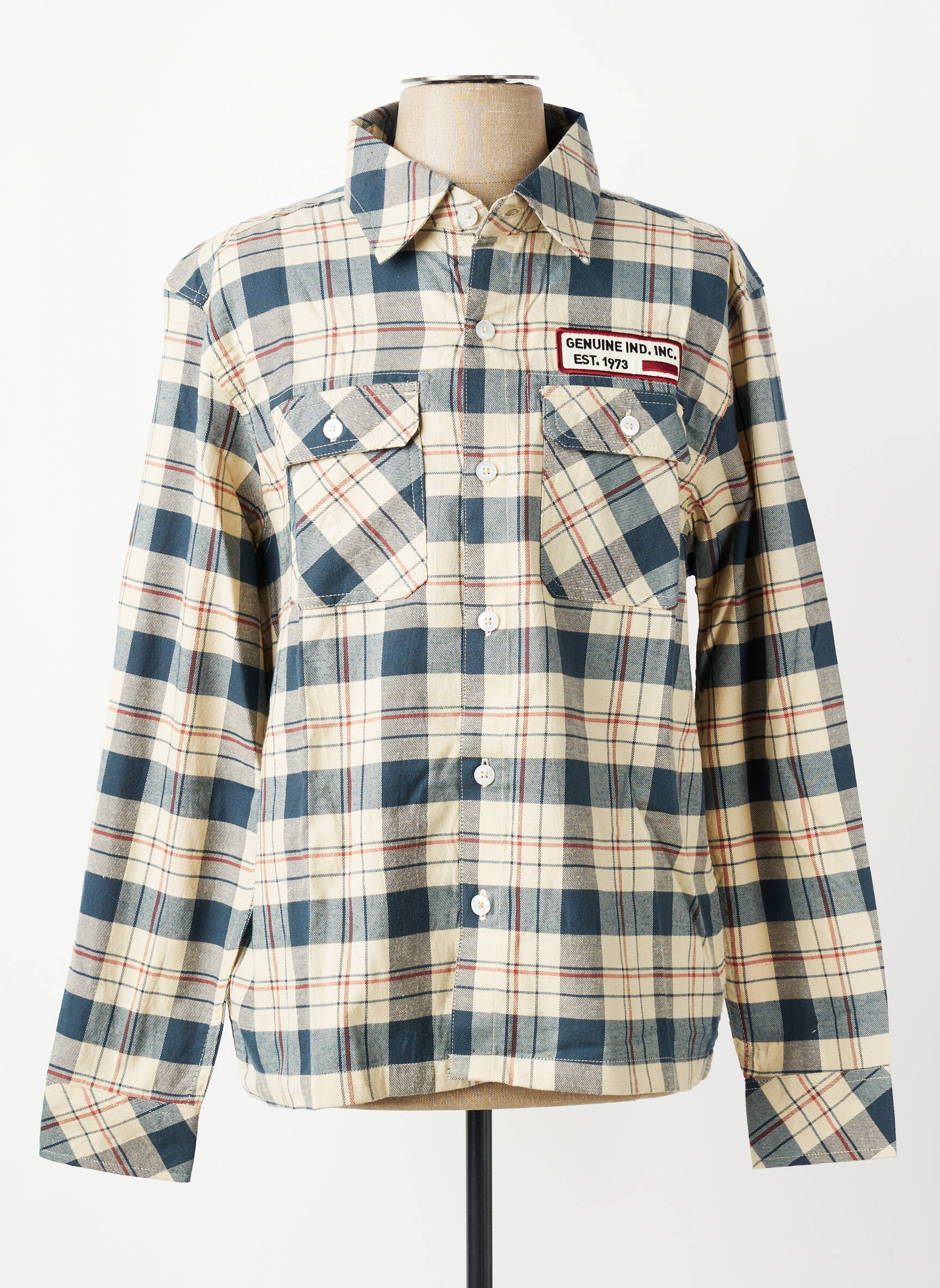 Chemise manches longues imprimé fantaisie bleu DAYTONA homme