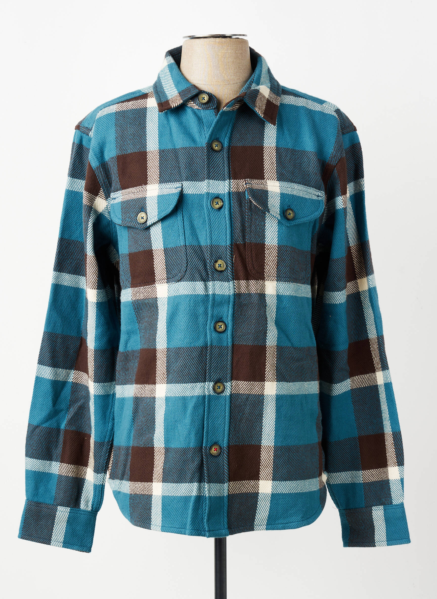 Chemise manches longues poches bleu IRON AND RESIN homme