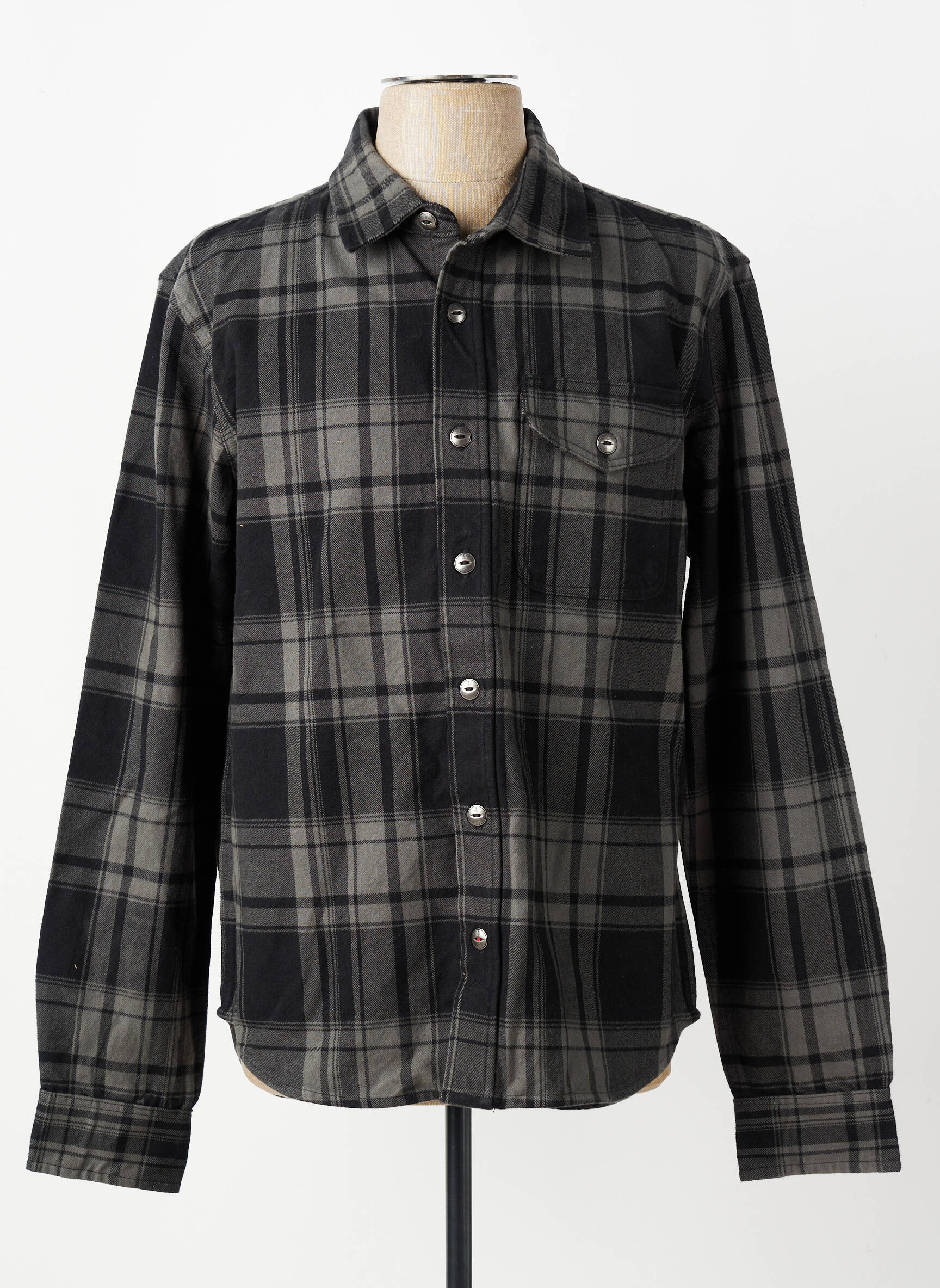 Chemise manches longues poches gris IRON AND RESIN homme